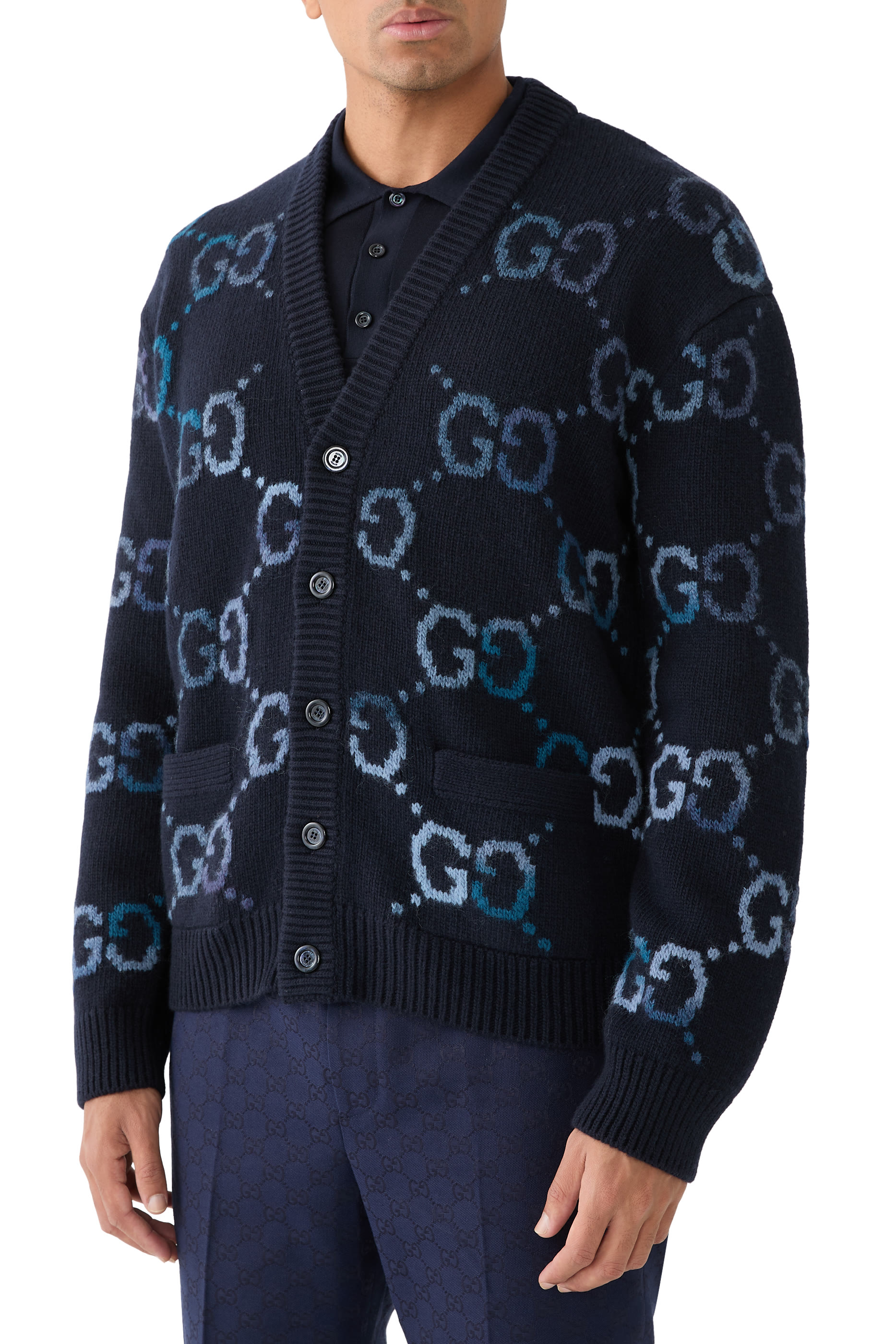 GG Intarsia Wool Cardigan