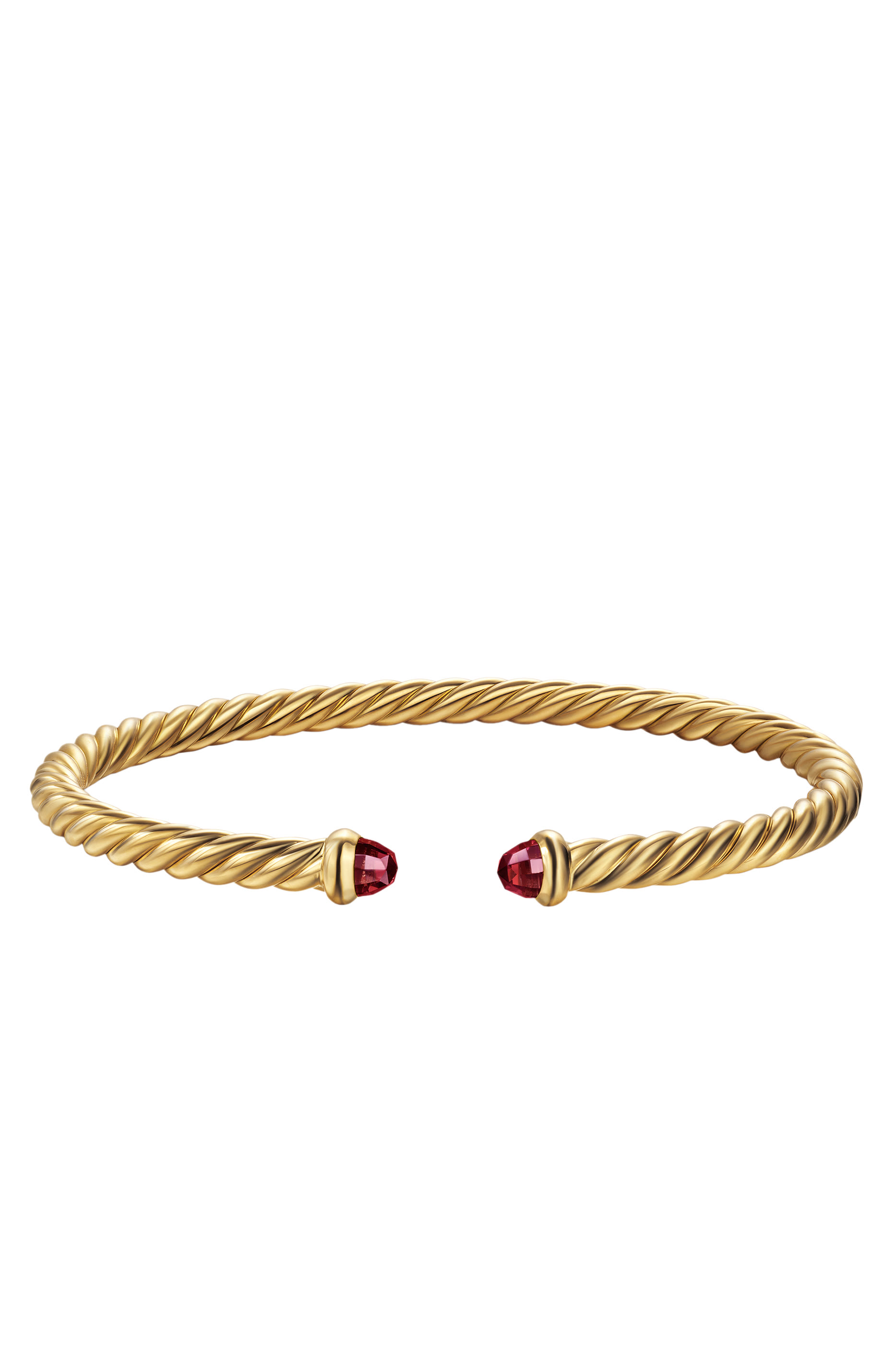 Cablespira&reg; Flex Bracelet, 18K Yellow Gold & Rhodolite Garnet