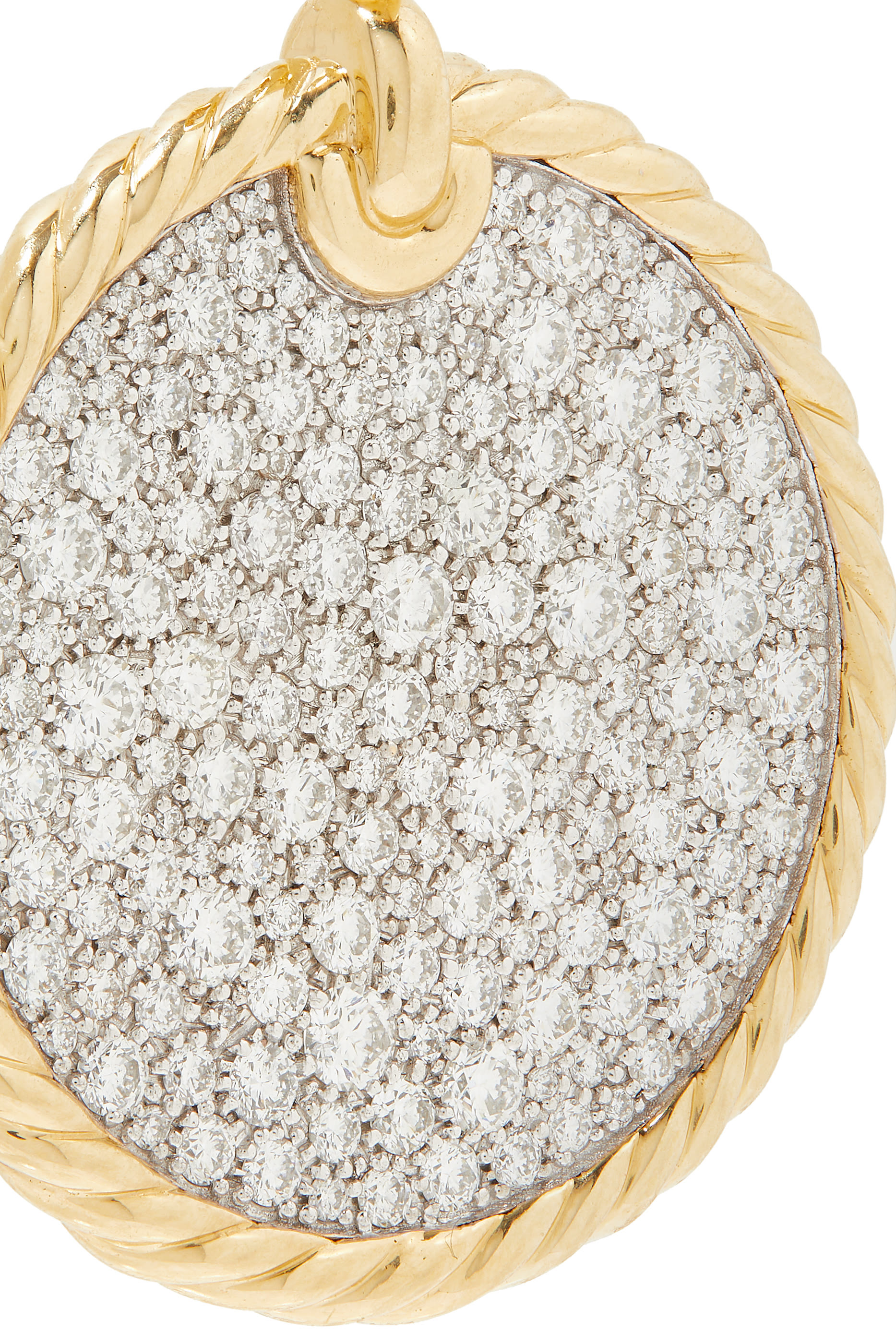 DY Elements® Disc Pendant in 18K Yellow Gold with Pavé Diamonds