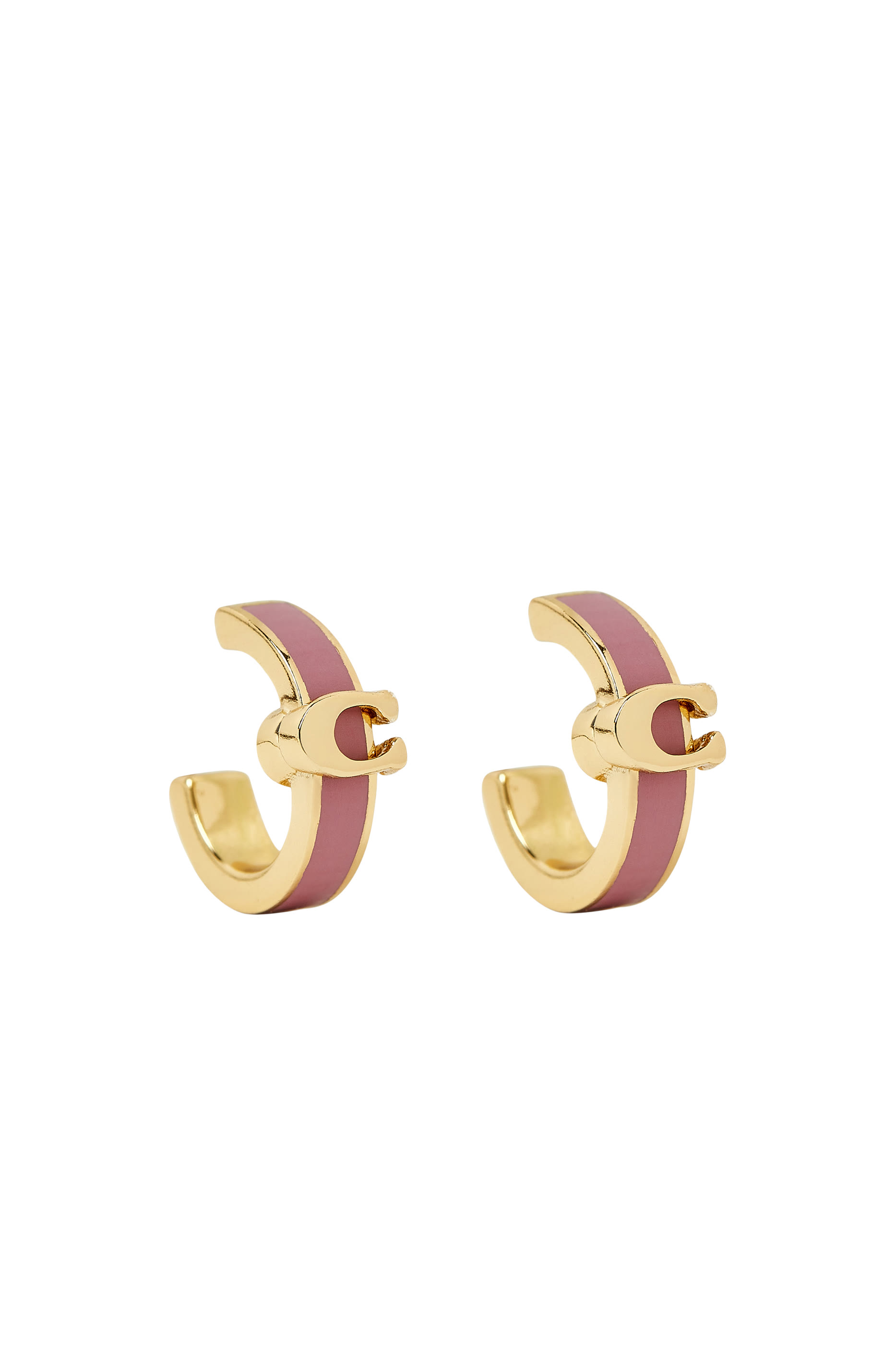 Enamel C Huggie Earrings 