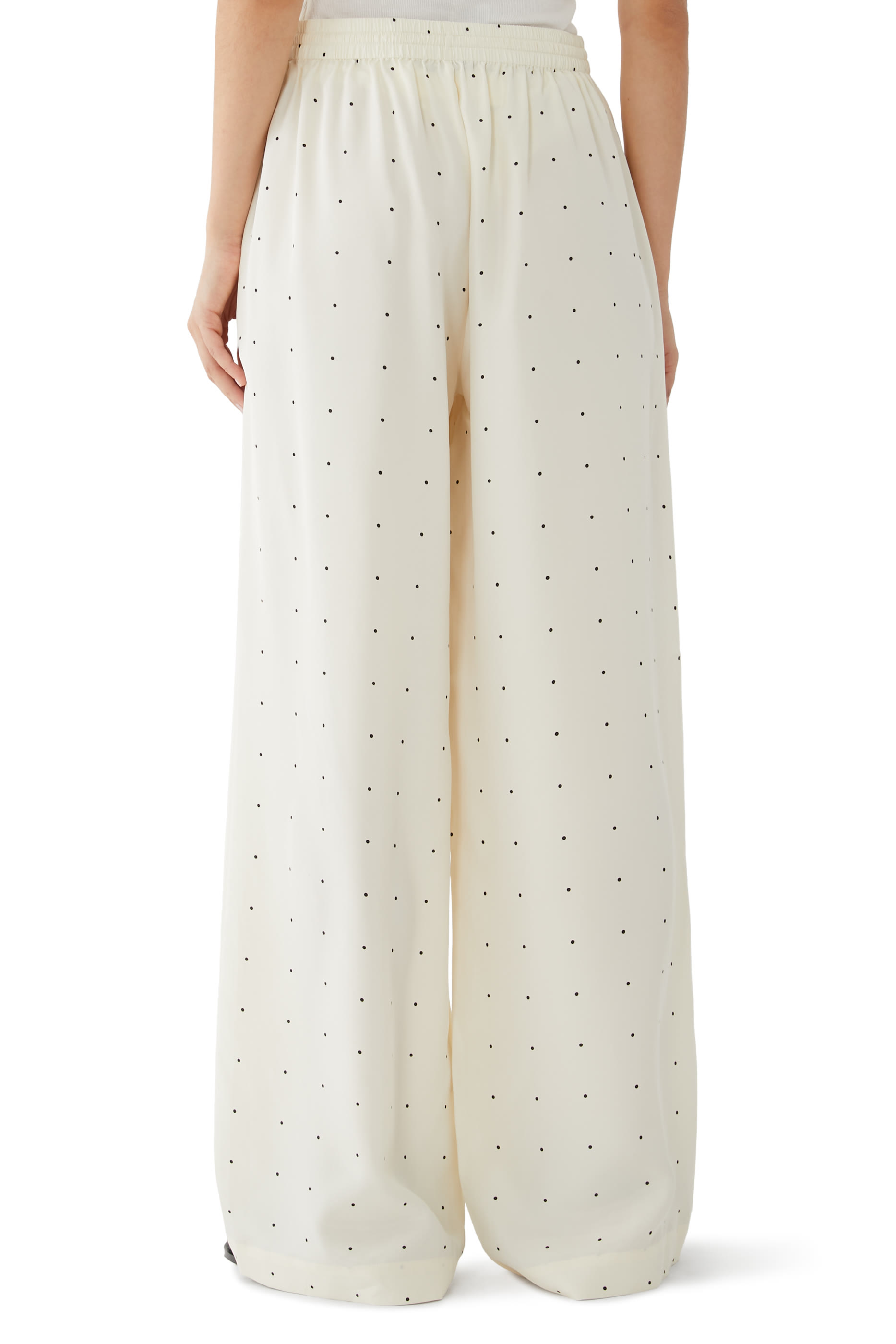 Relaxed Silk Dotted Trousers