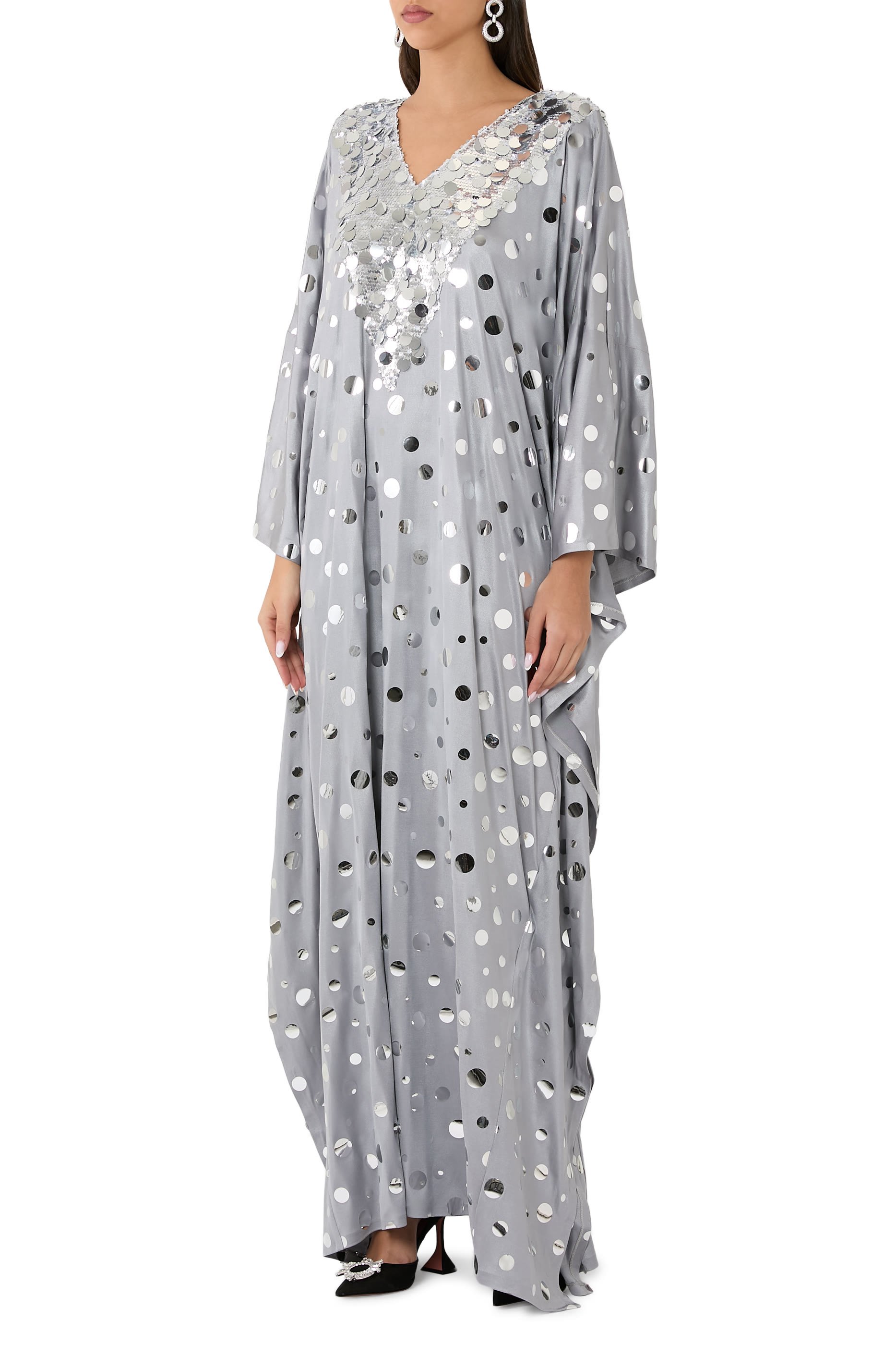  Polka Dot Embellished Kaftan