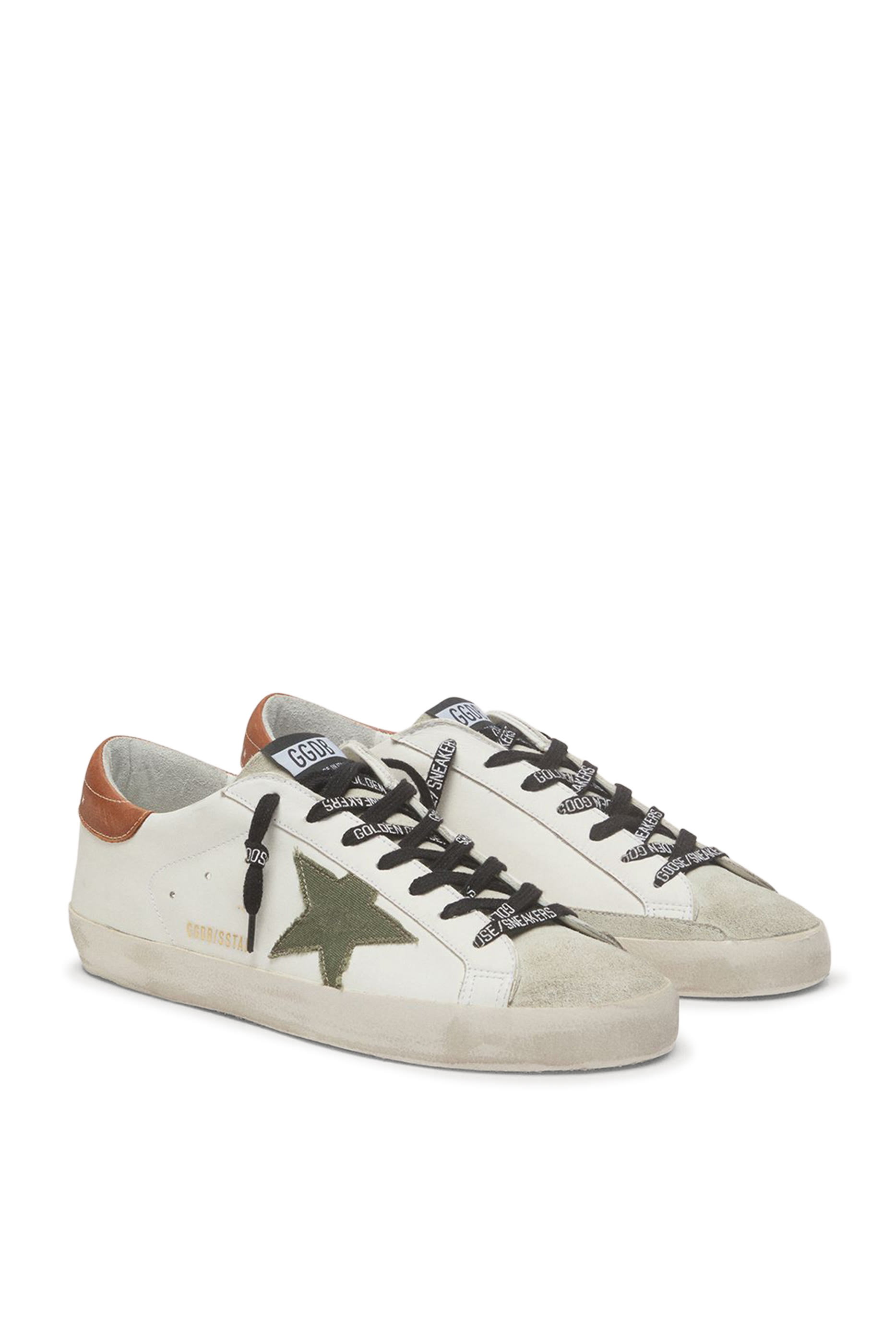 Men&rsquo;s Super-Star Sneakers with Canvas Star and Leather Heel Tab