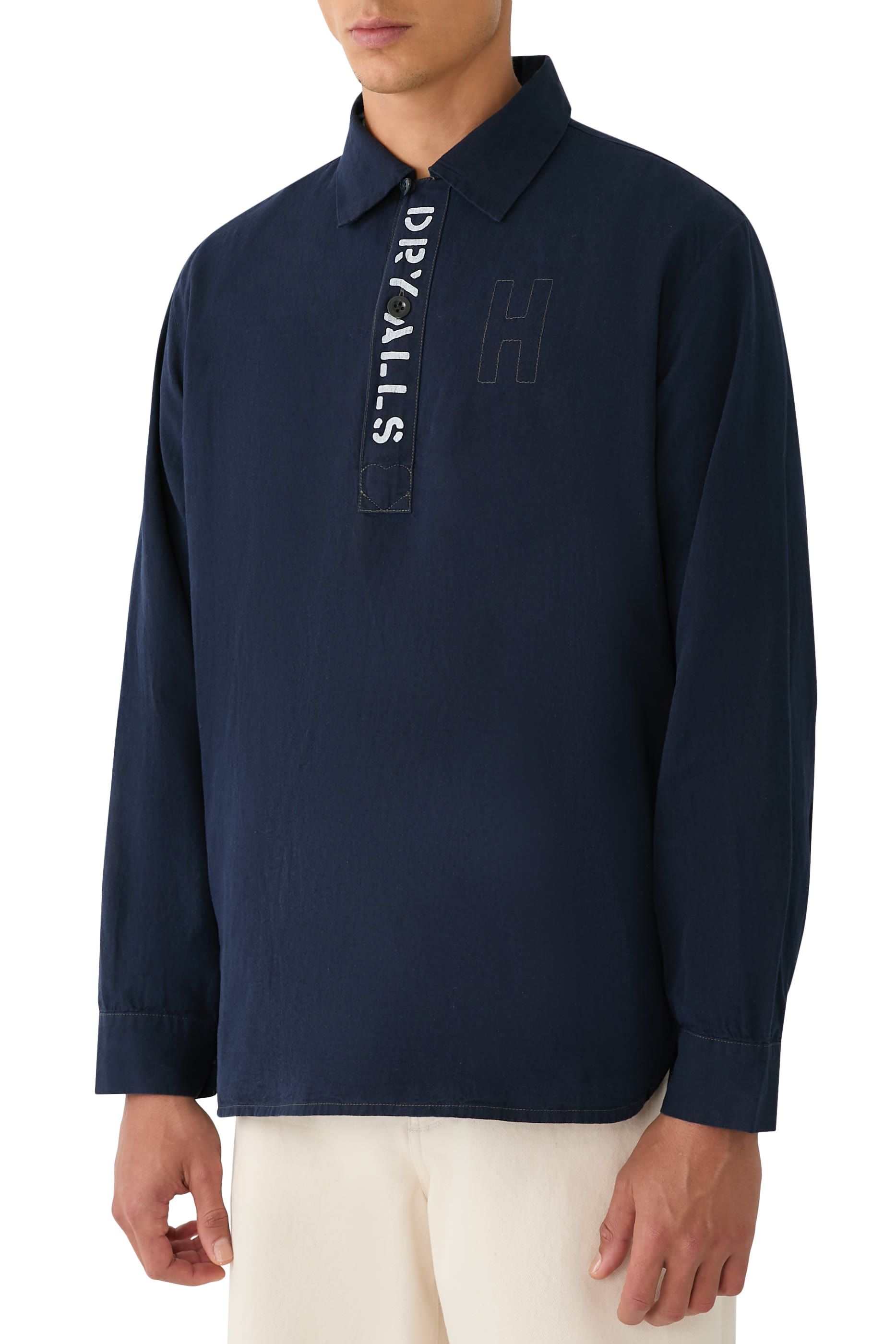 Stencil-Style Graphics Pullover Shirt