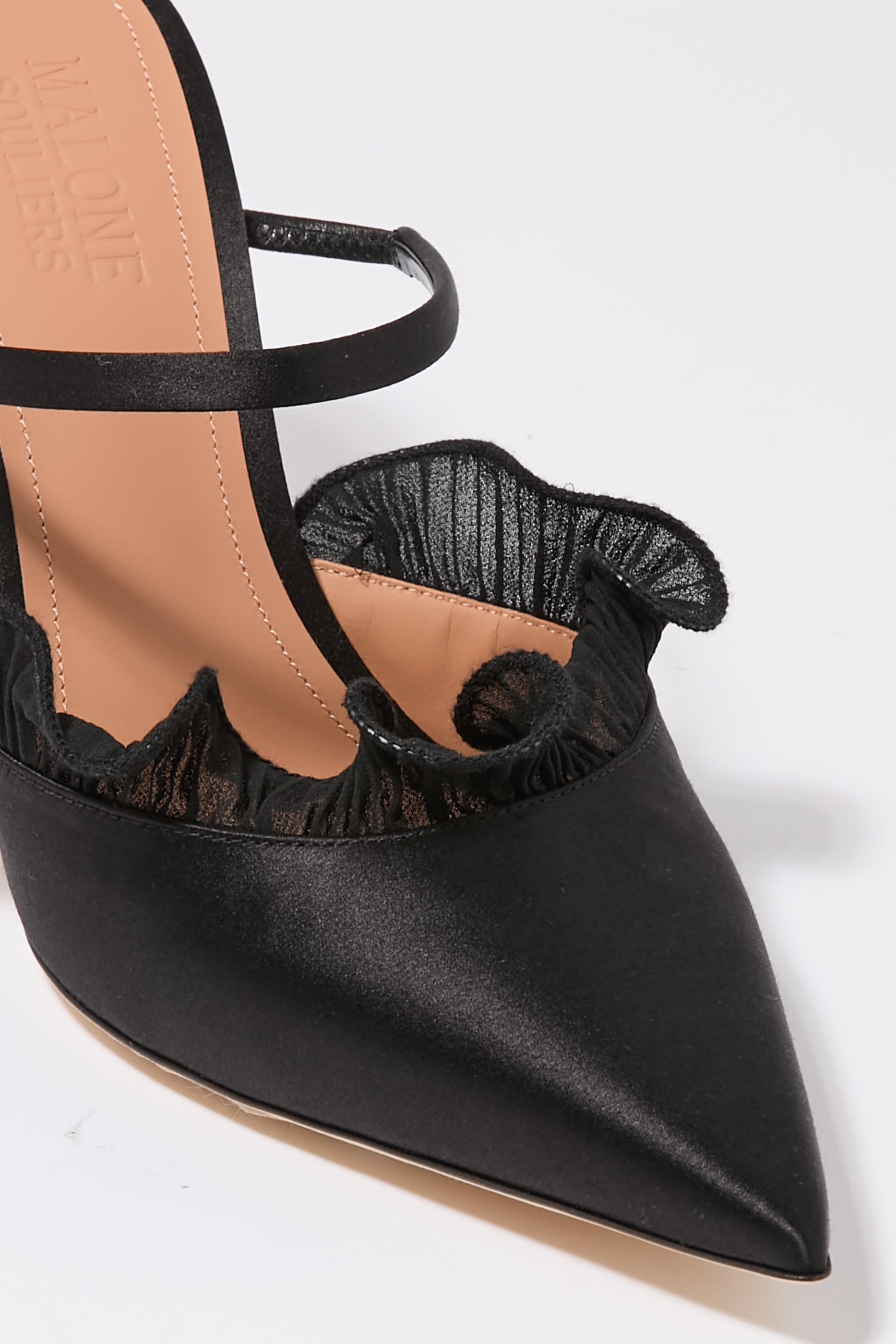 Cecile Satin Heeled Mules