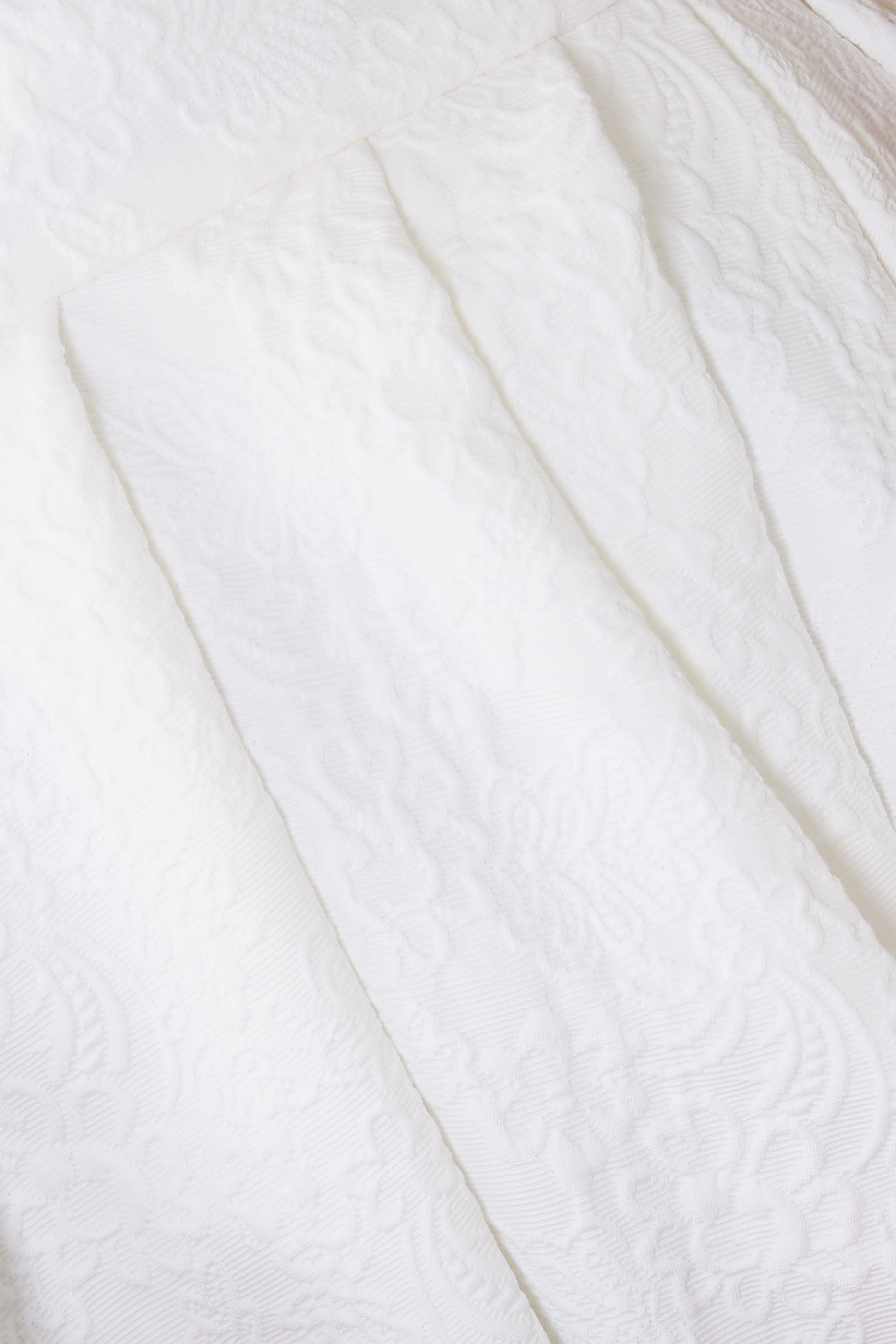 Floral Cloque Strapless Midi Dress