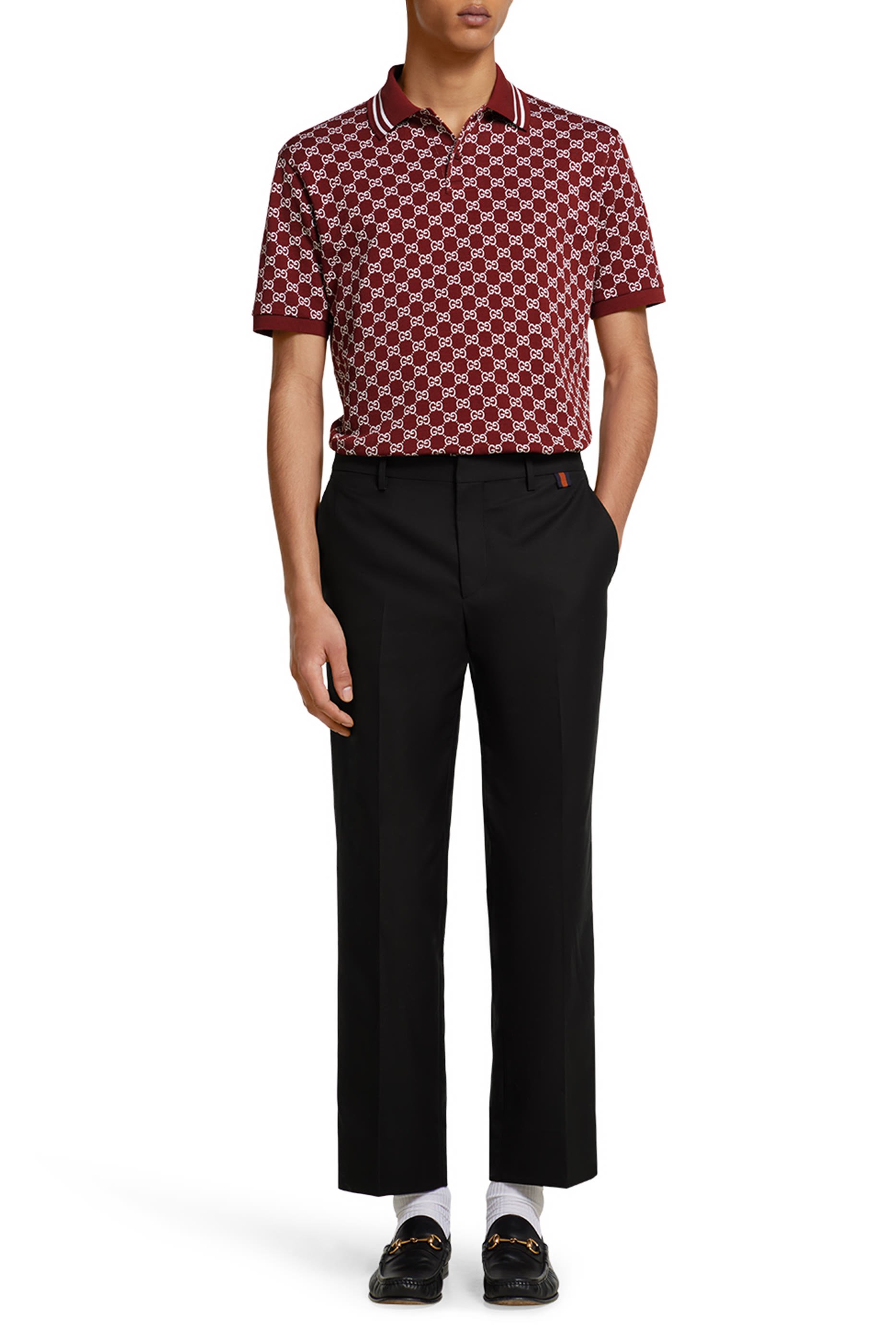 GG Cotton Piquet Jacquard Polo Shirt