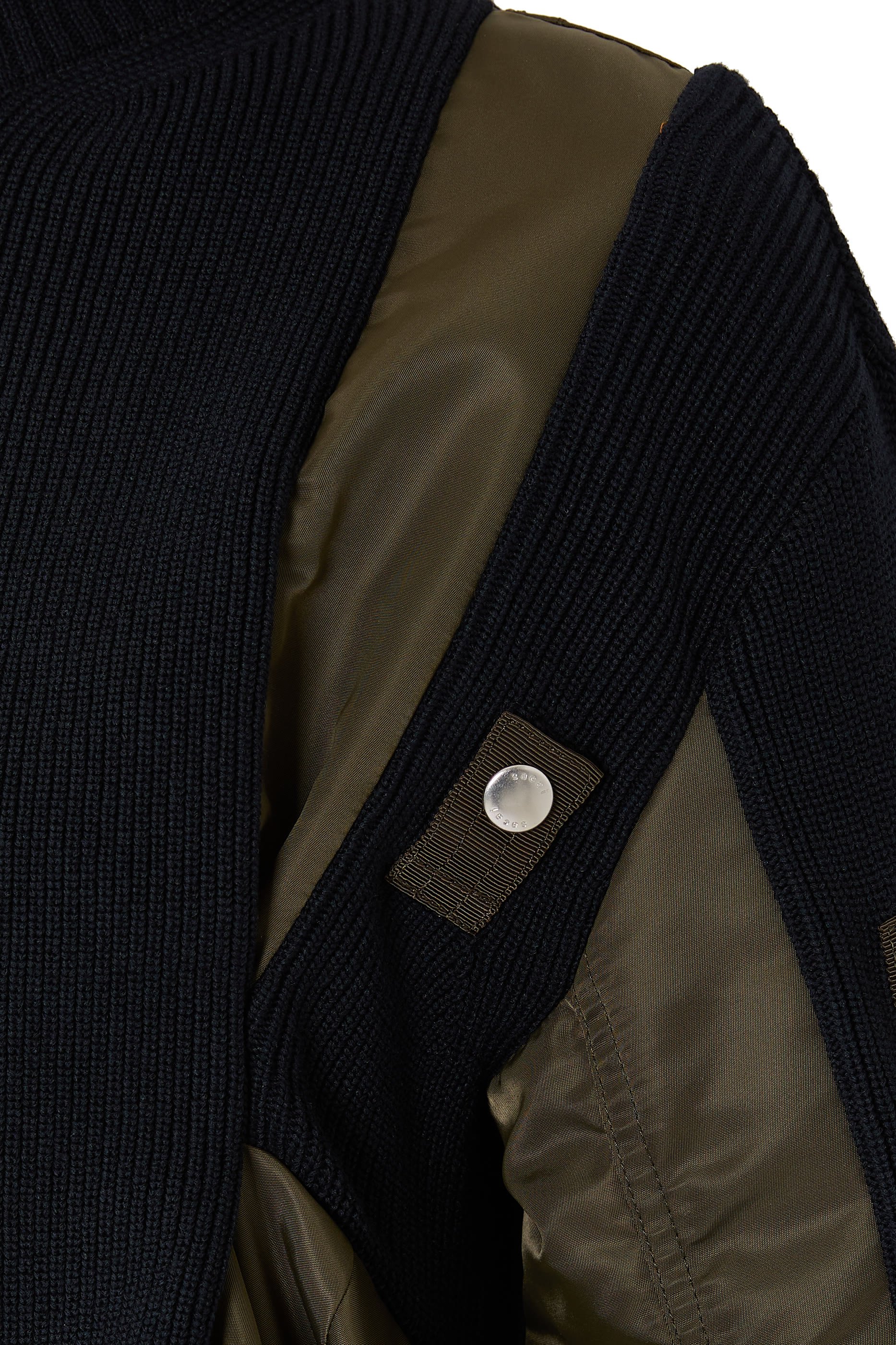 Ribbed Collar Knit Blouson