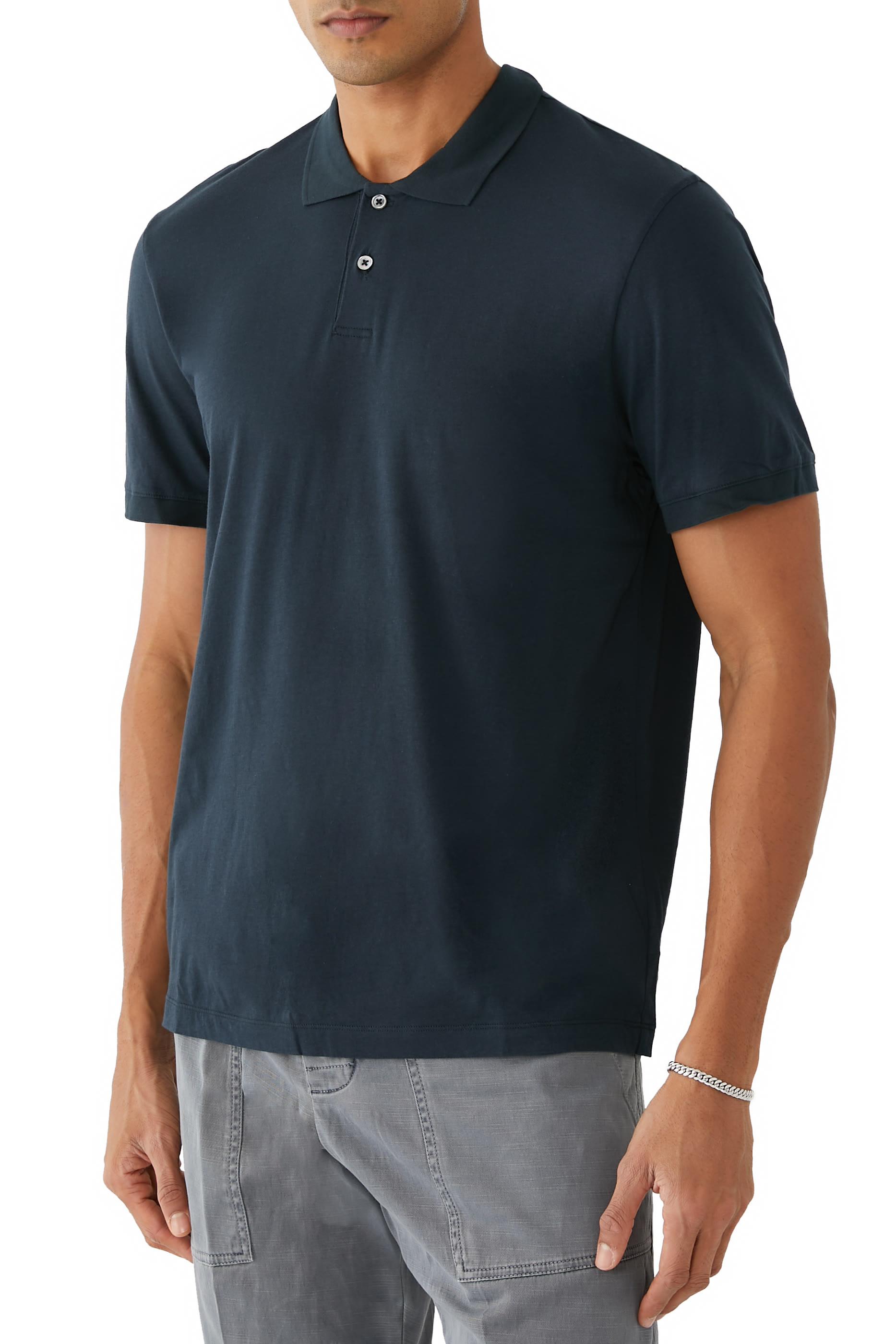 Luxe Lotus Jersey Polo Shirt