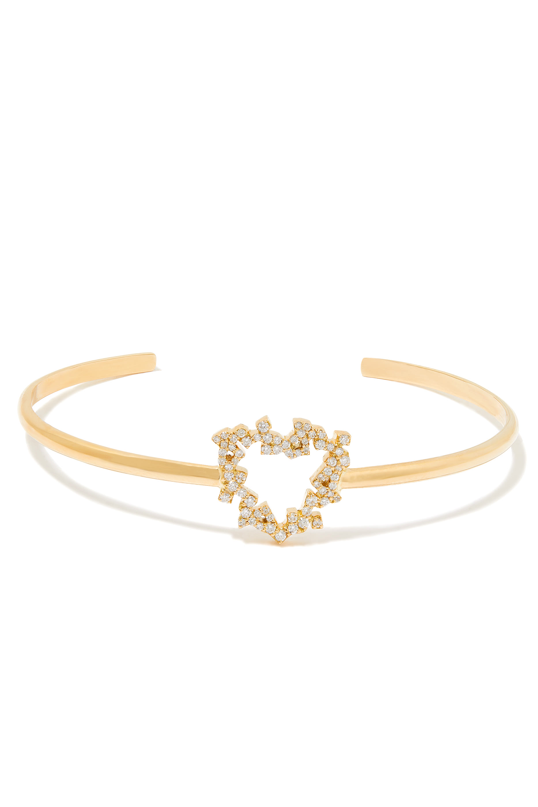 Hobb Love Cuff Bracelet, 18k Yellow Gold with Diamonds
