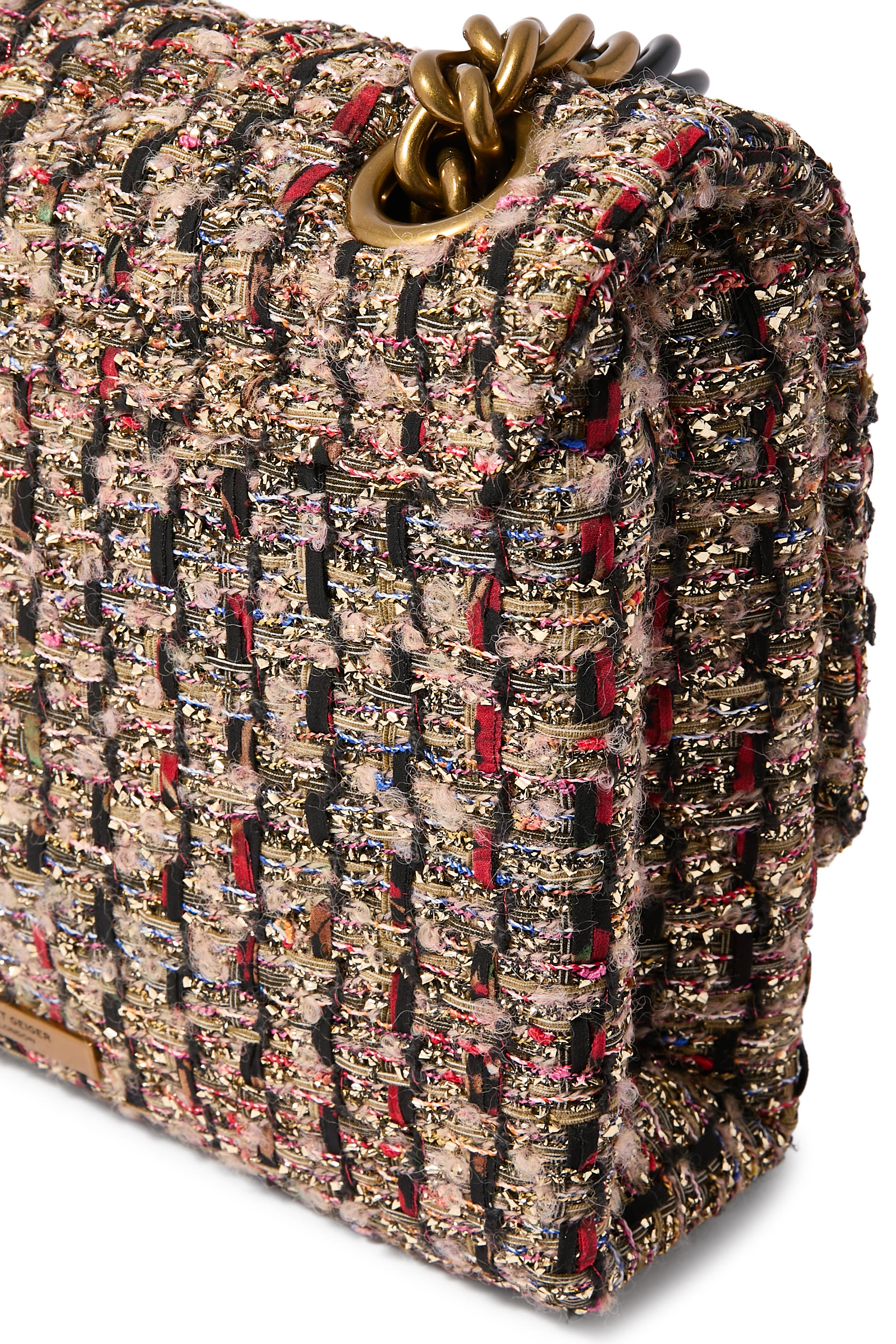 Large Kensington Metallic Tweed Shoulder Bag