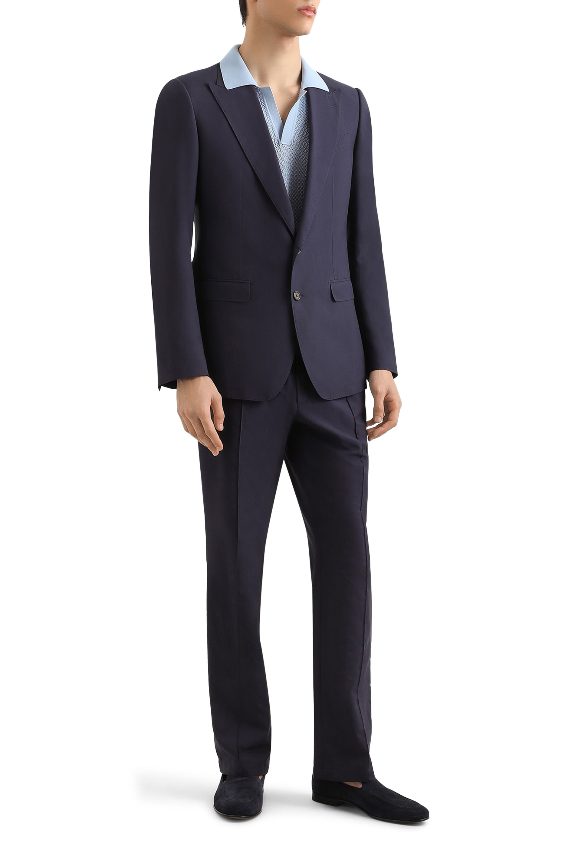 Micro-Pattern Cotton Polo Shirt