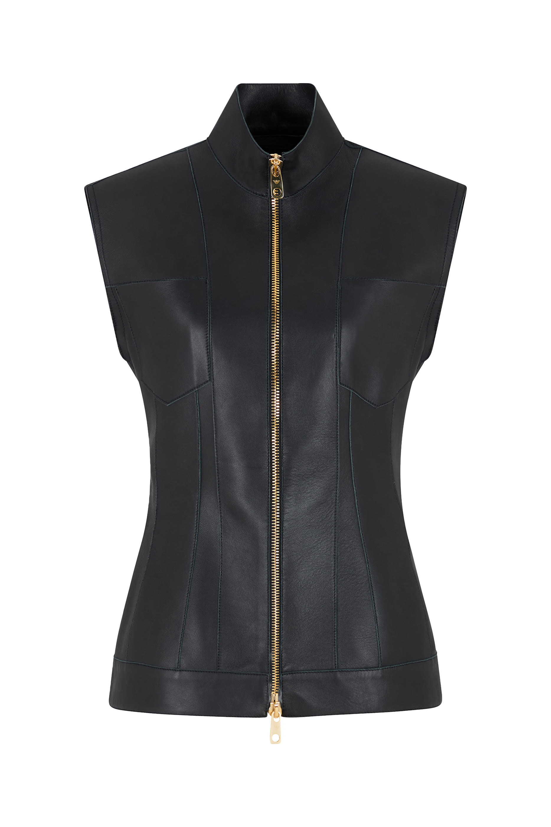  Zip-Up Leather Vest