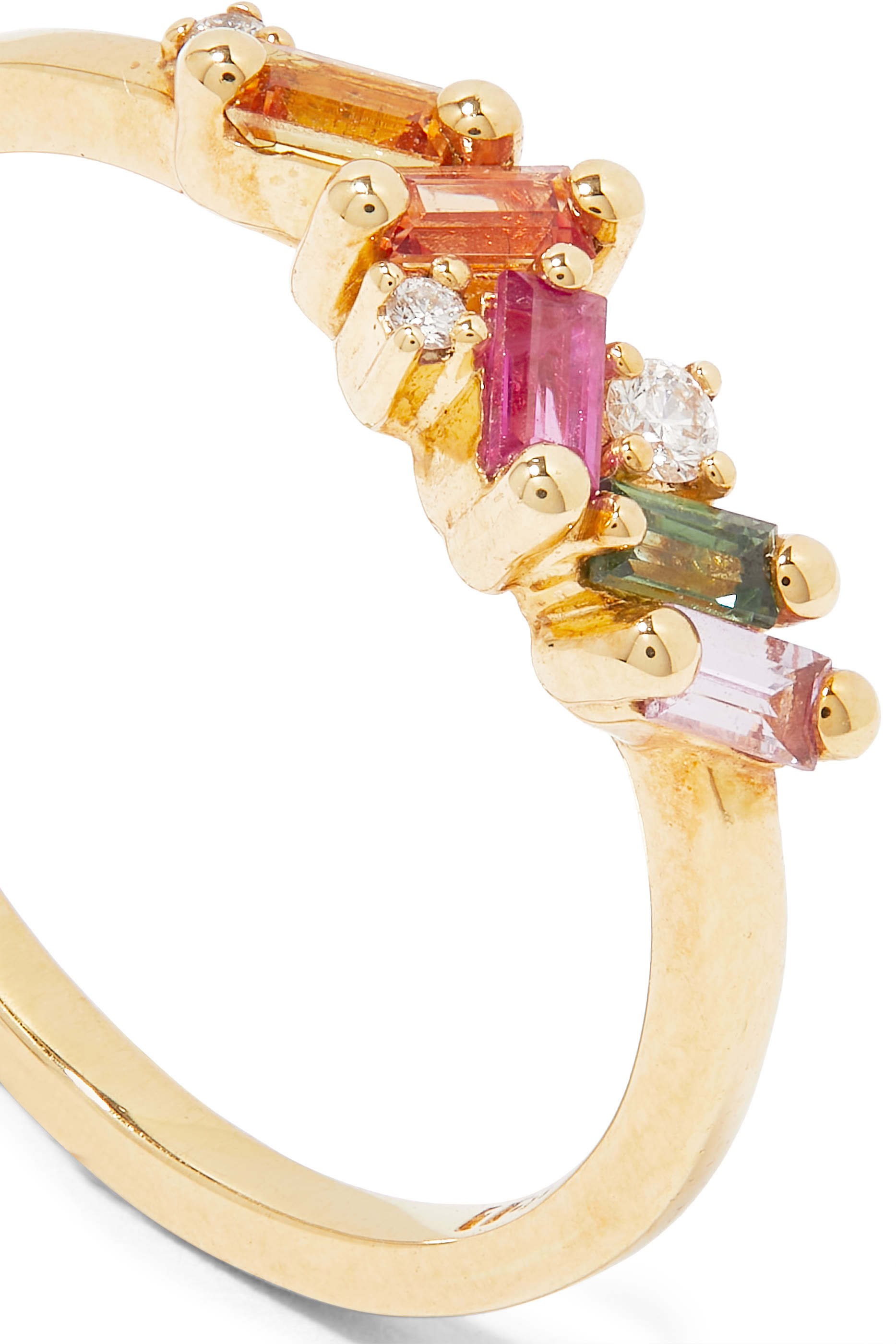 Multi-color Sapphire and 18K Gold Mini Ring