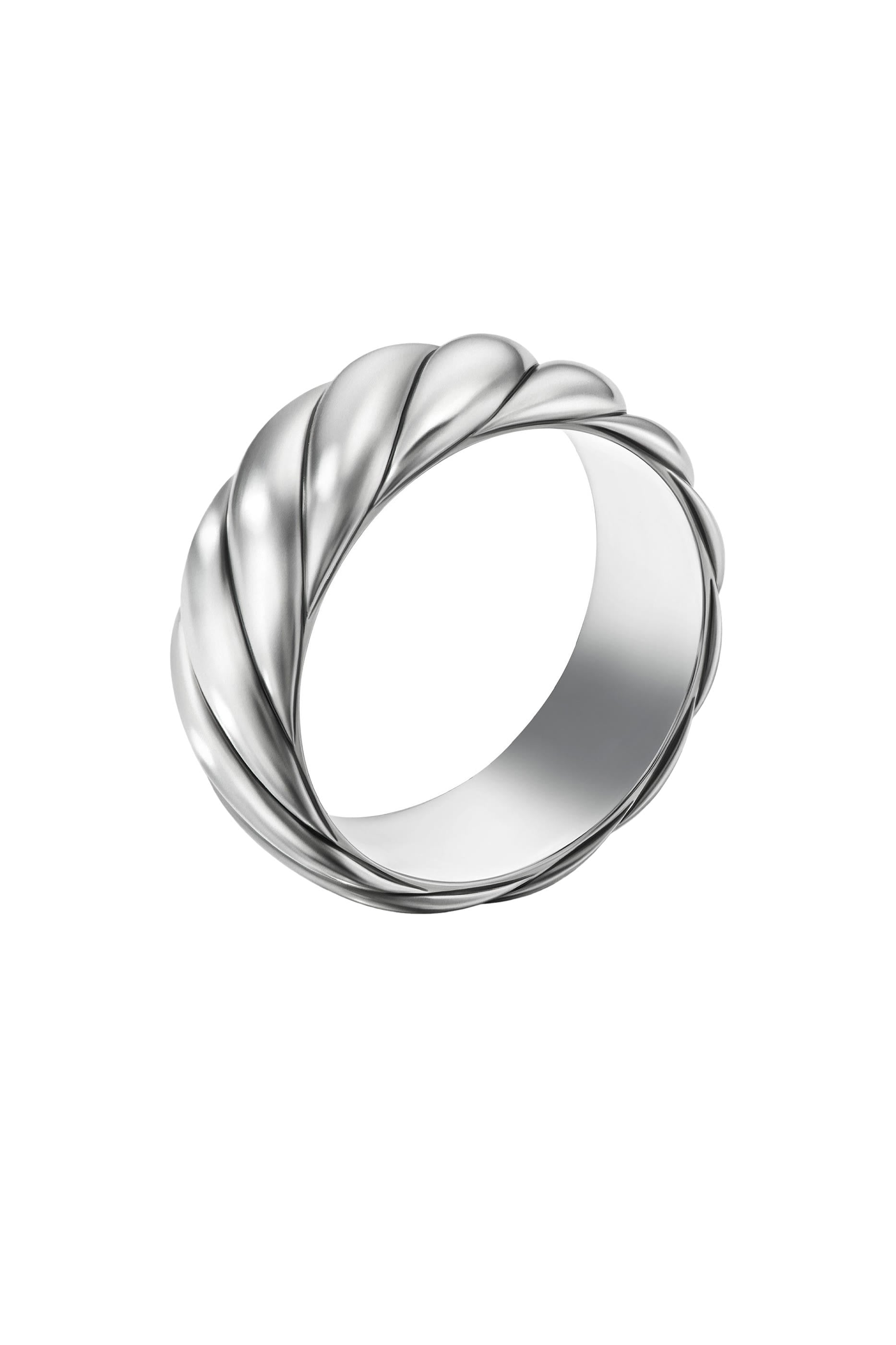  Sculpted Cable Contour Band Ring, Sterling Silver 