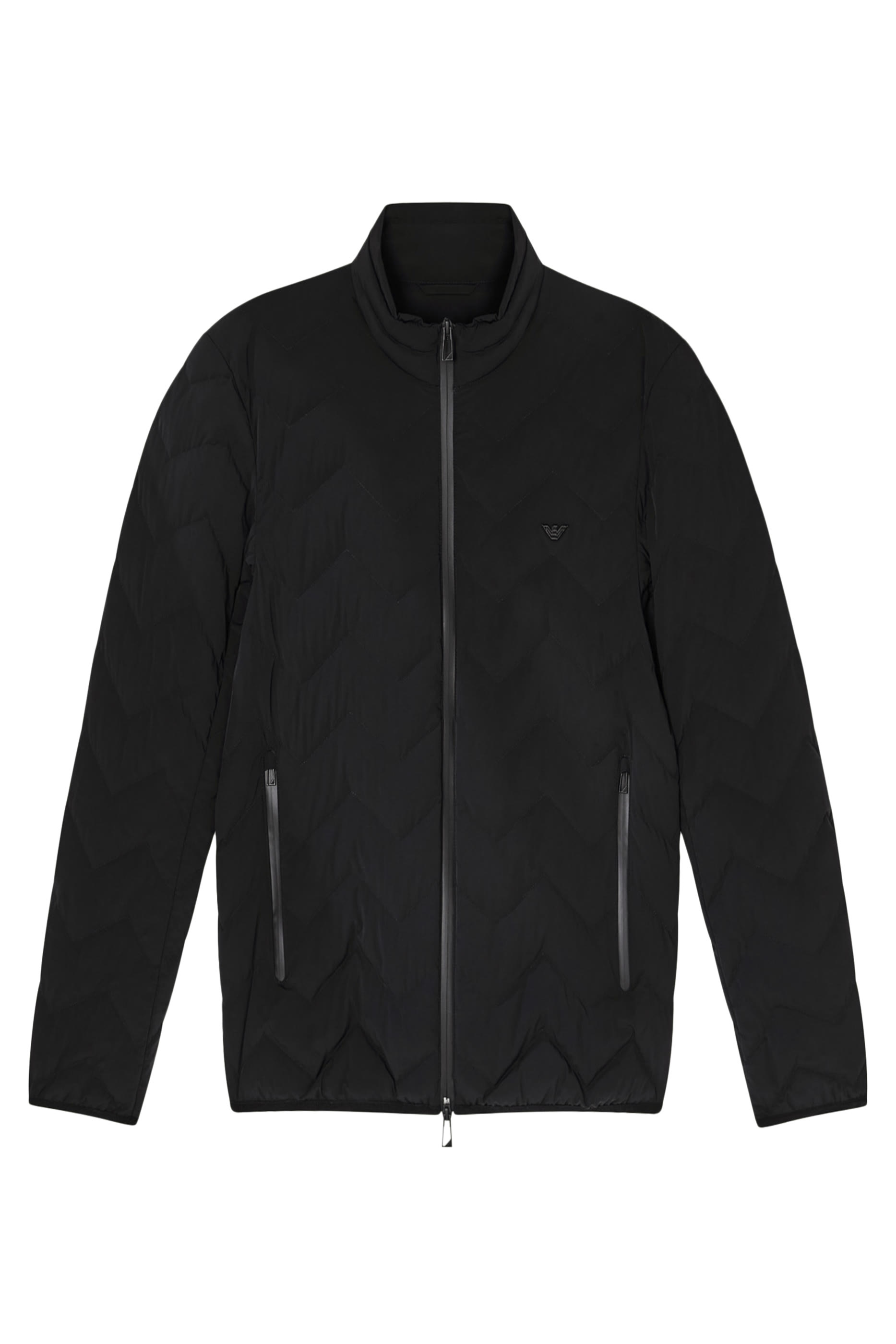 Water-Repellent Chevron Quilted Nylon Spandex Down Jacket