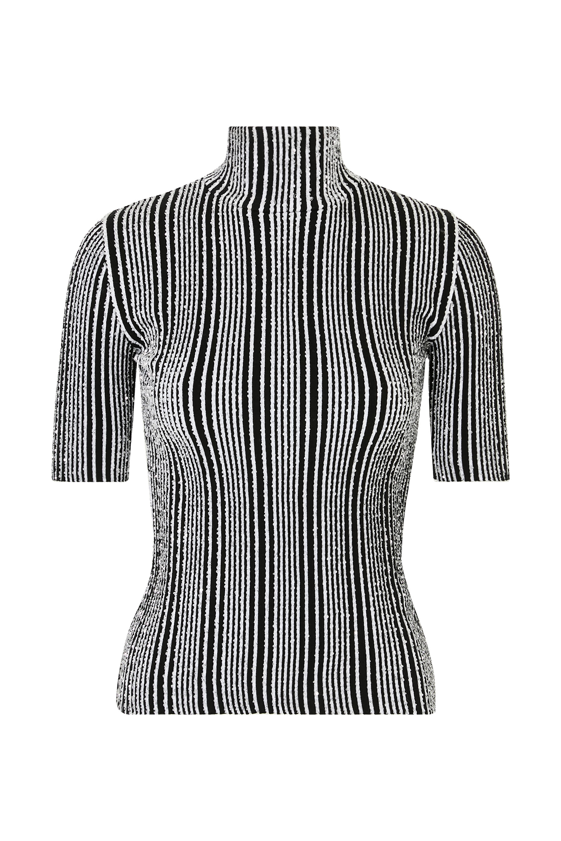 Partialized Sequinned Knit Top