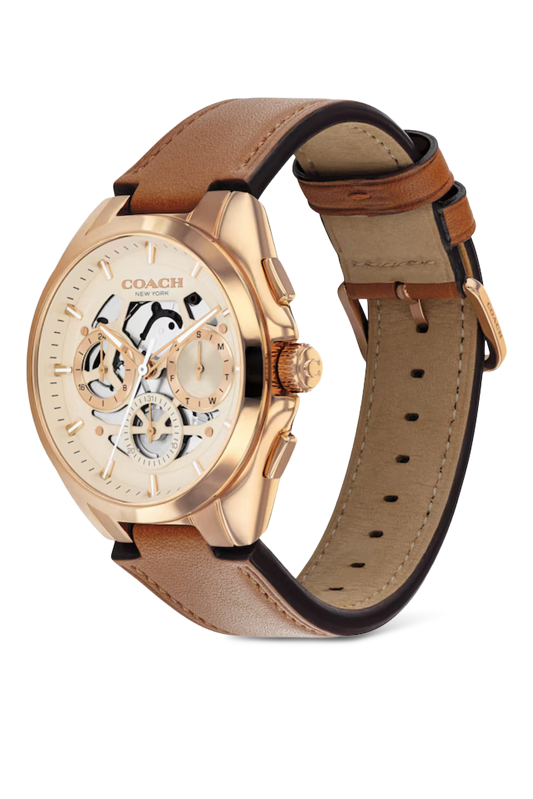 Jackson Quartz Chronograph Leather Strap Watch