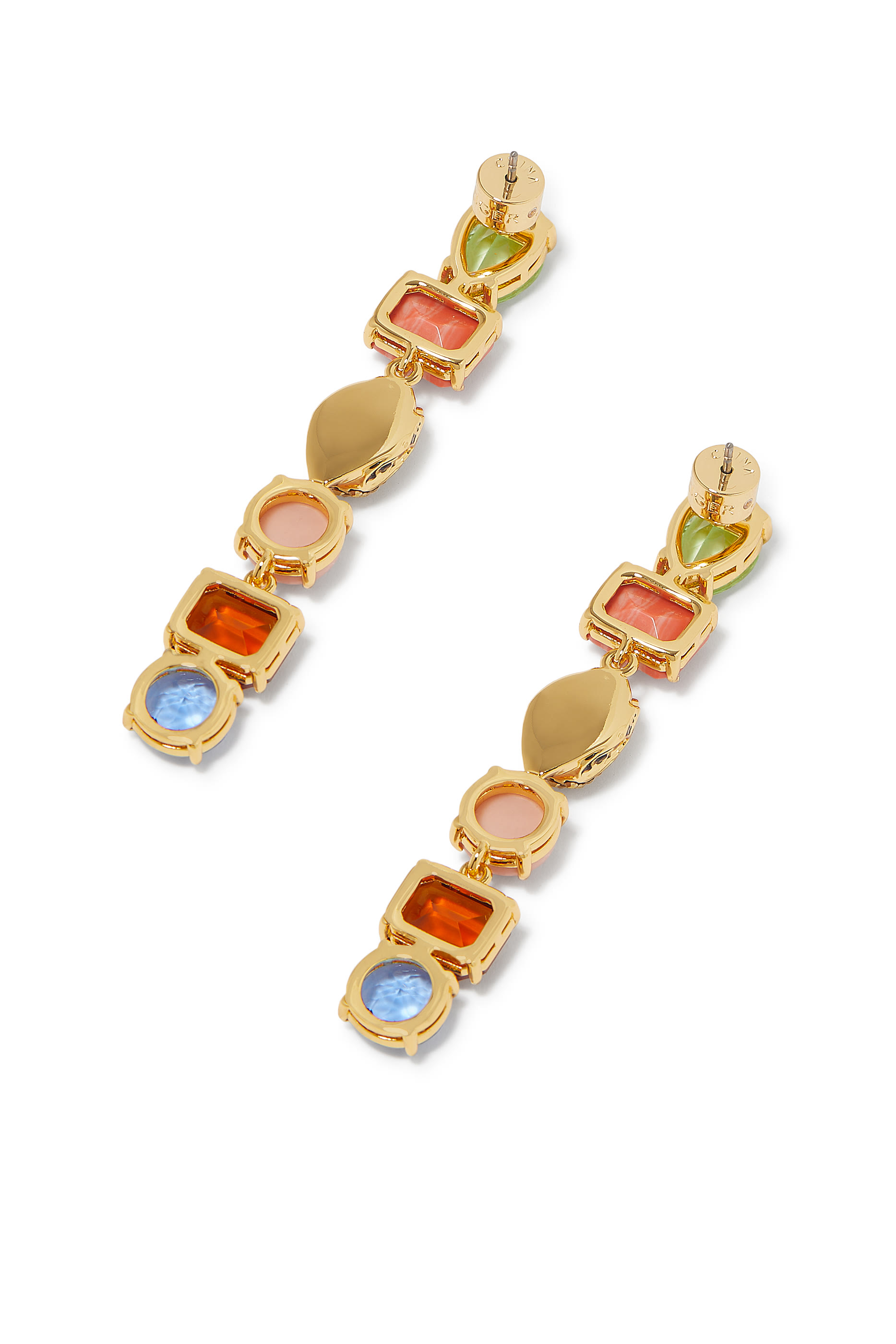 Mixed Gem Linear Earrings