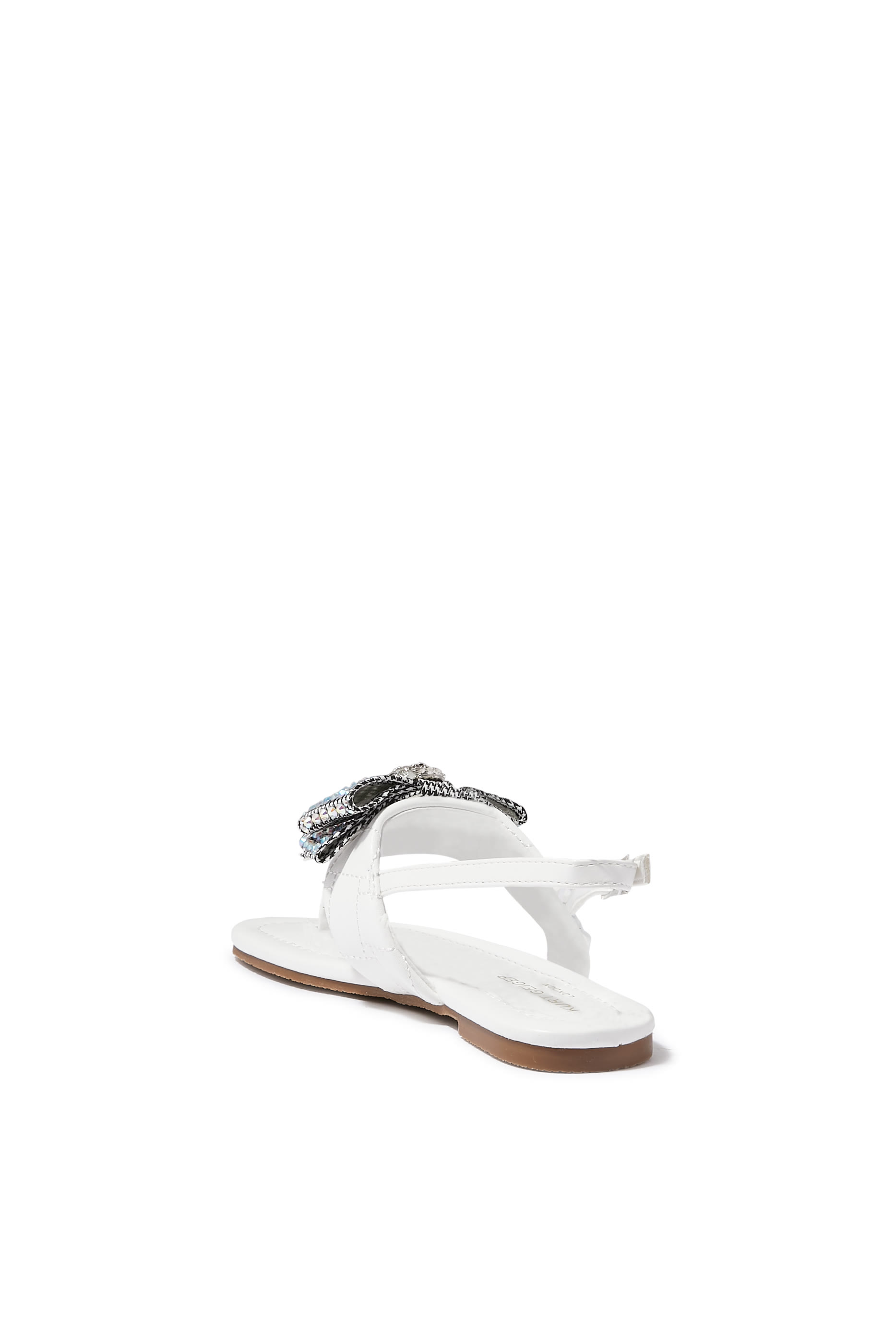 Kids Mini Kensington Bow Leather T-Bar Sandals