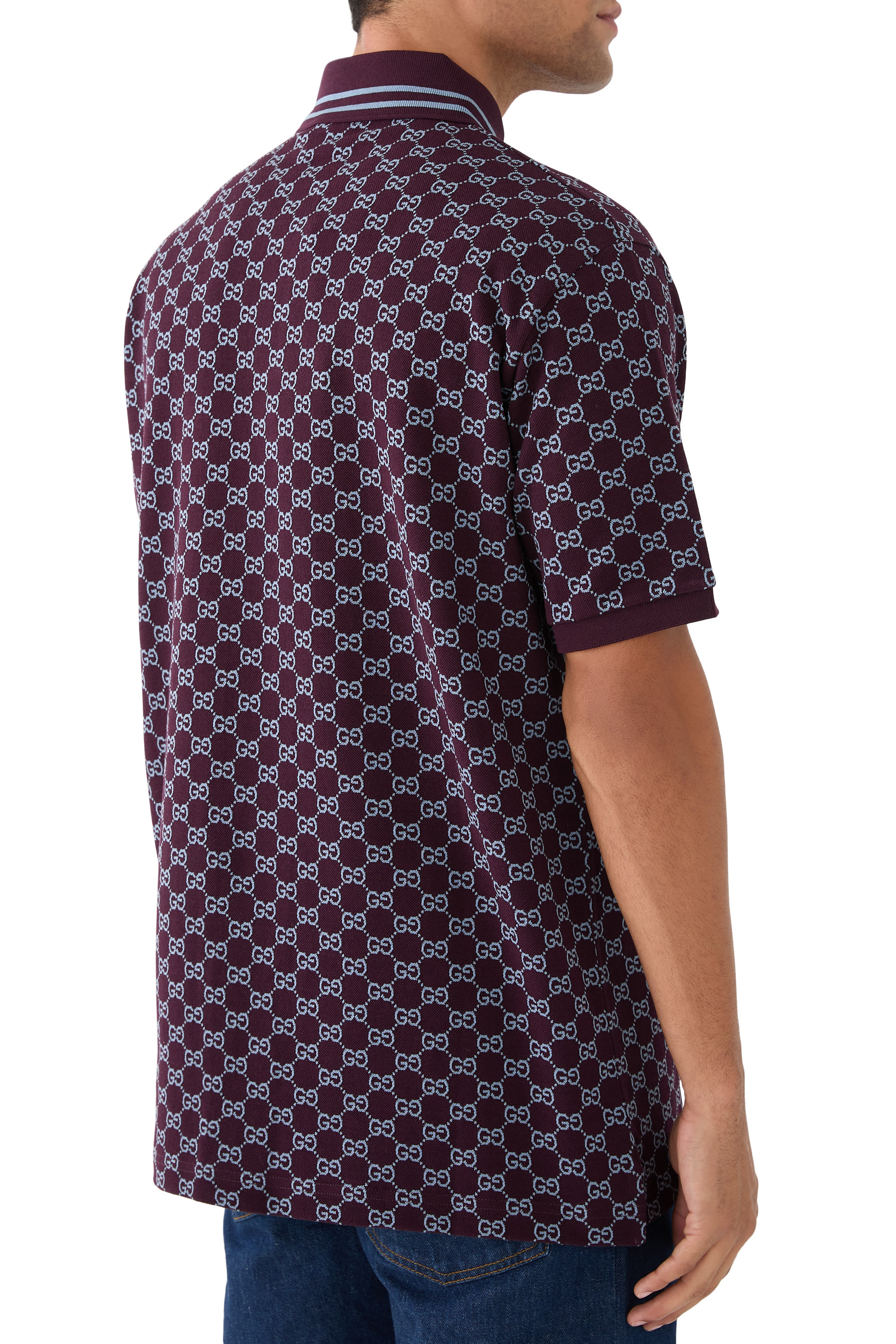 GG Cotton Piquet Jacquard Polo Shirt