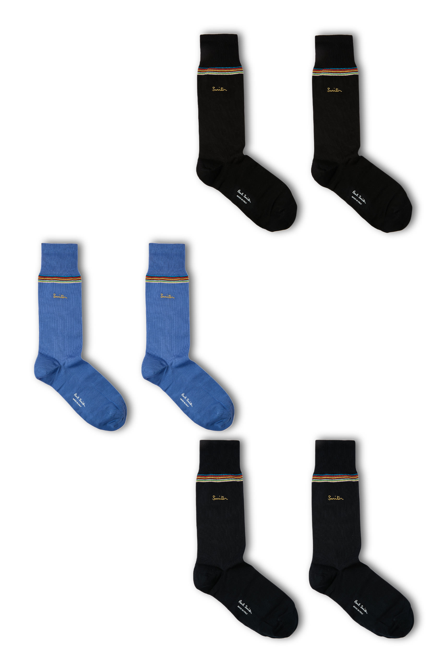 Cotton-Blend Socks, Set of 3