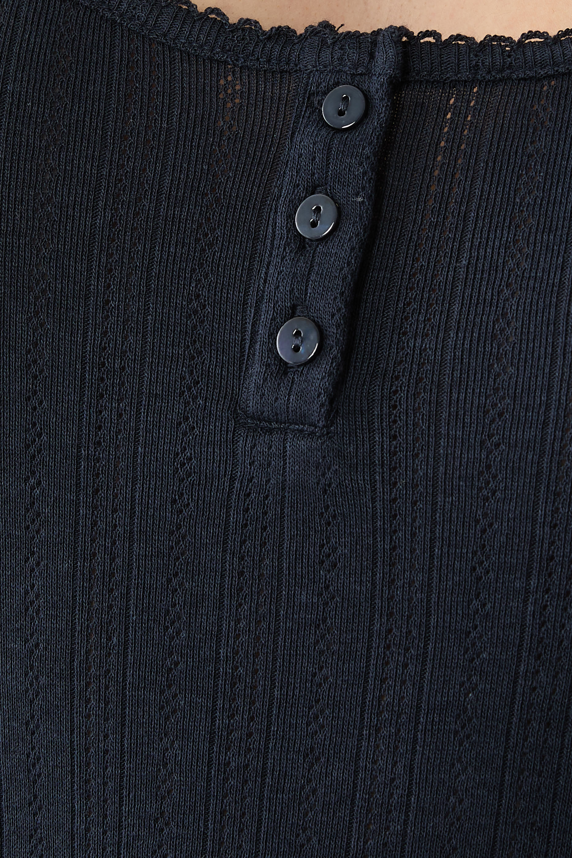  Pointelle Scoop Neck Pajama Top 