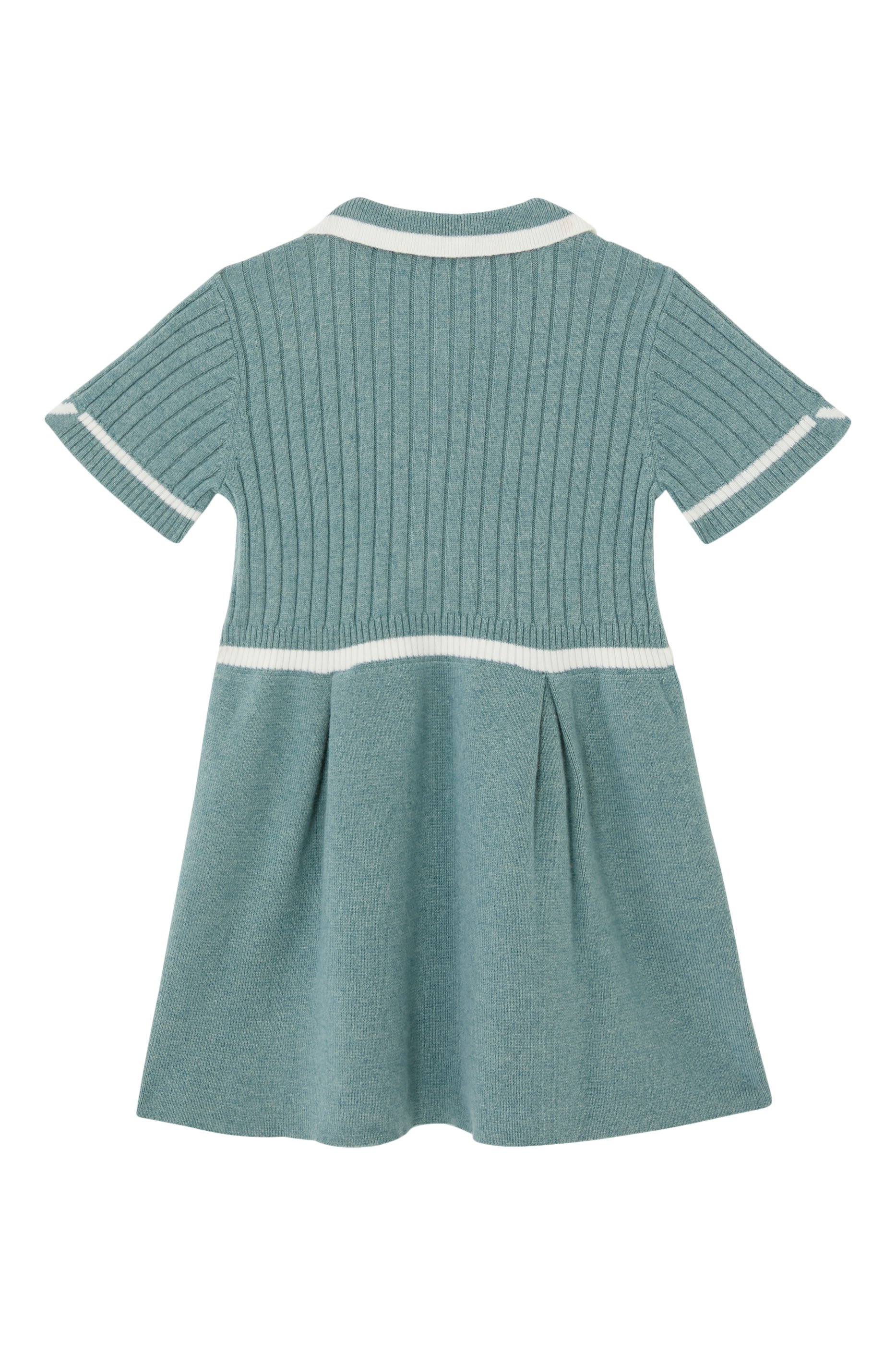 Kids Wool-Blend Knit Dress with Polo-Shirt Collar