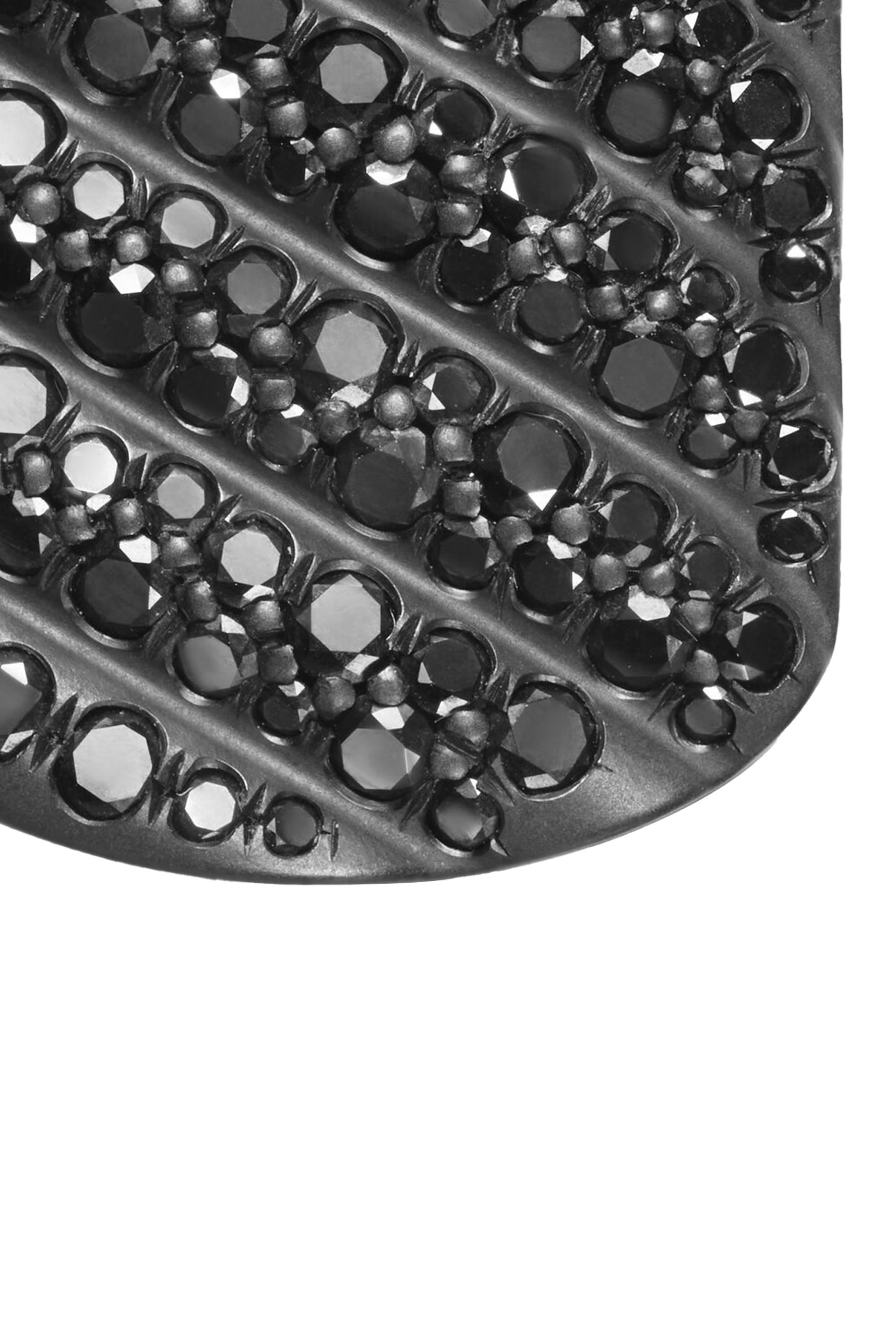  Sculpted Cable Tag, Black Titanium & Black Diamonds