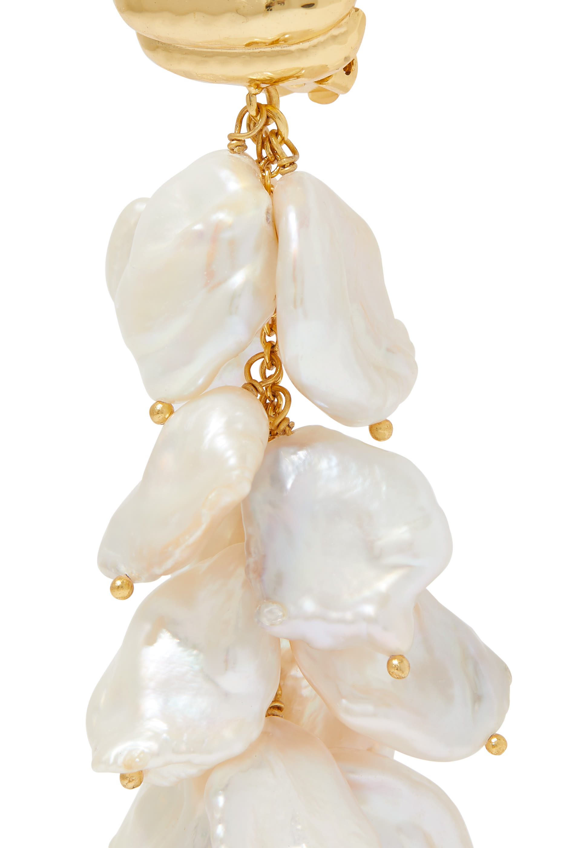 Emerge Earrings, 22k Gold-Plated Brass & Pearl