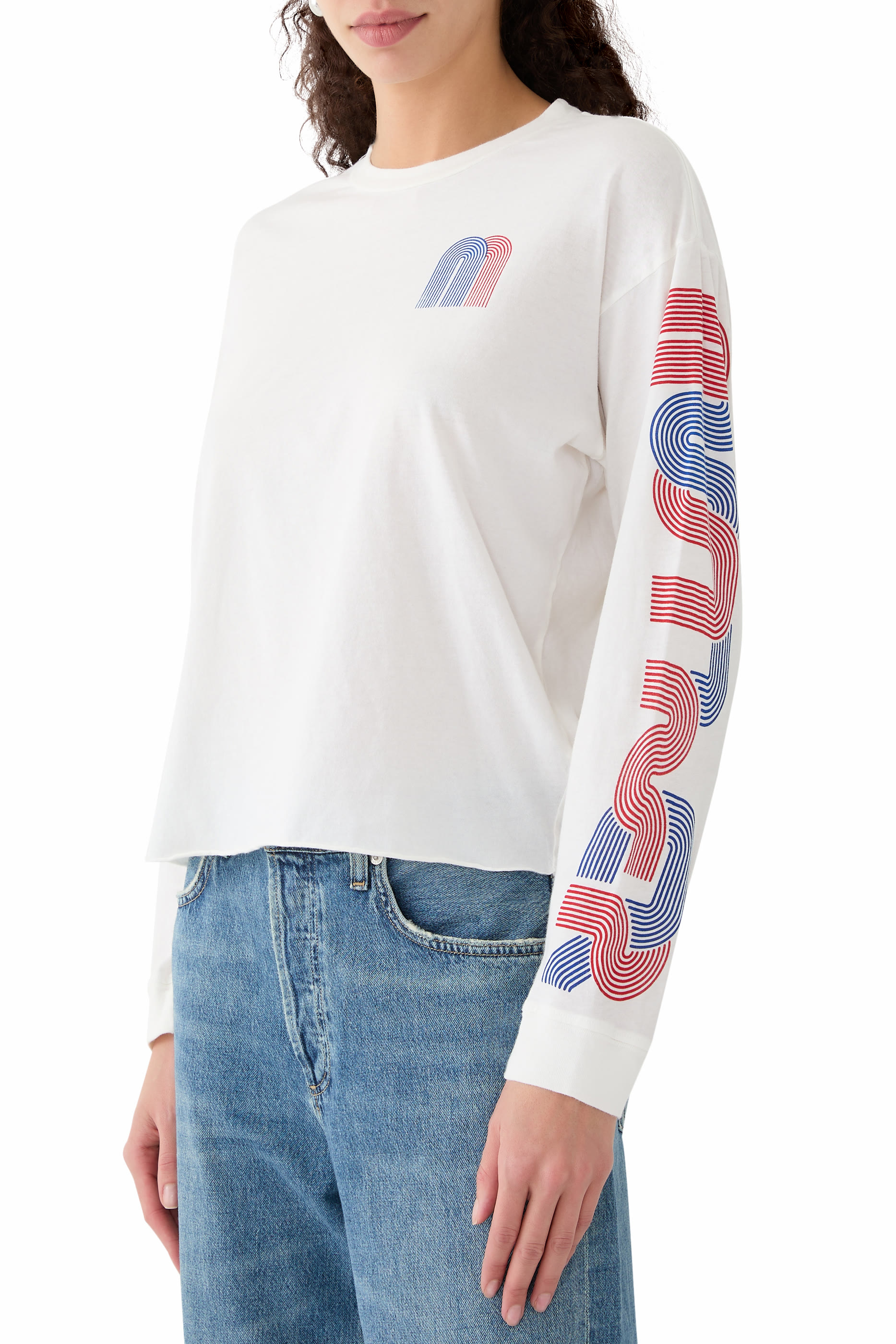 Long Sleeves Slouchy Cutoff Sweatshirt