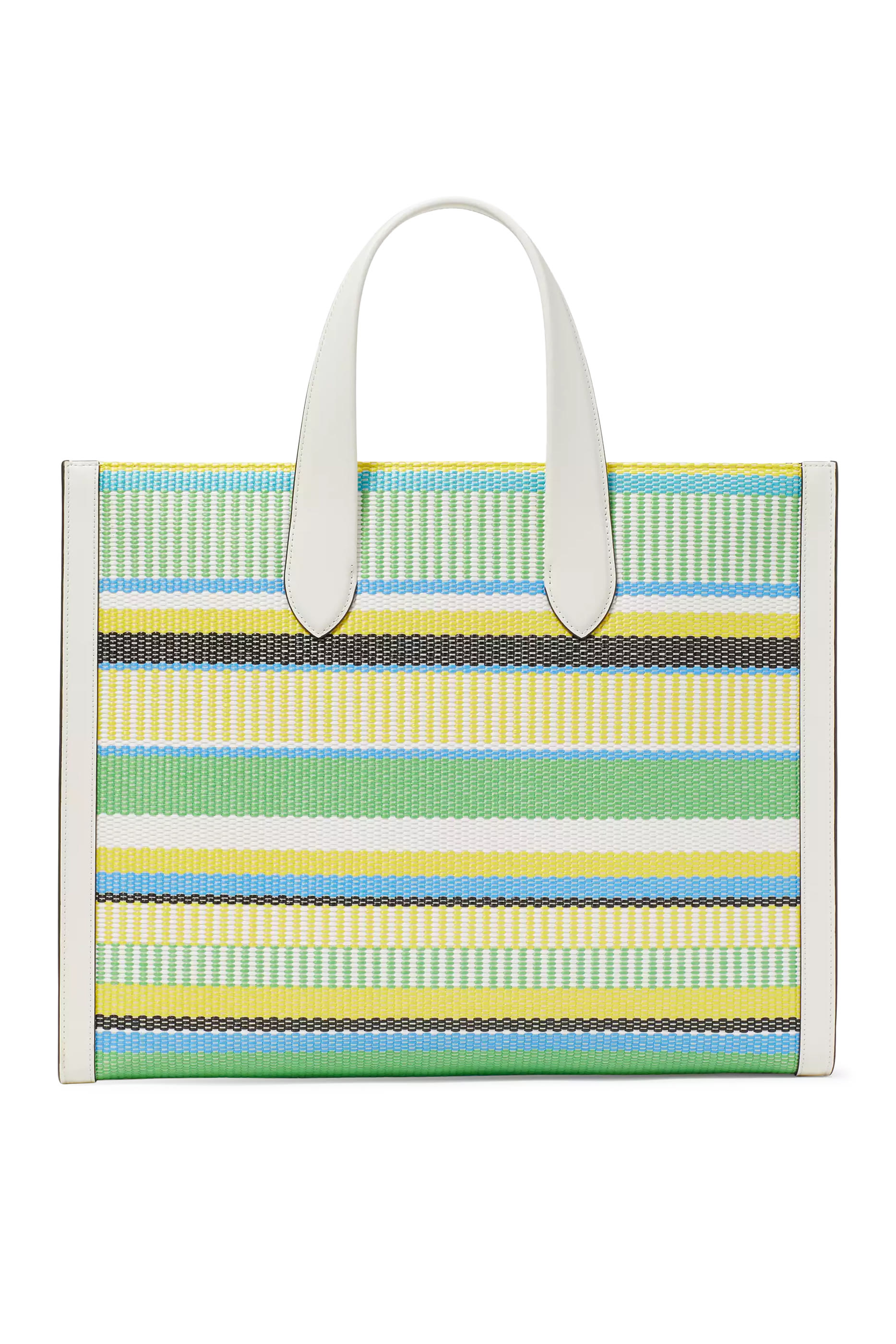 Manhattan Striped Woven Large Tote Bag
