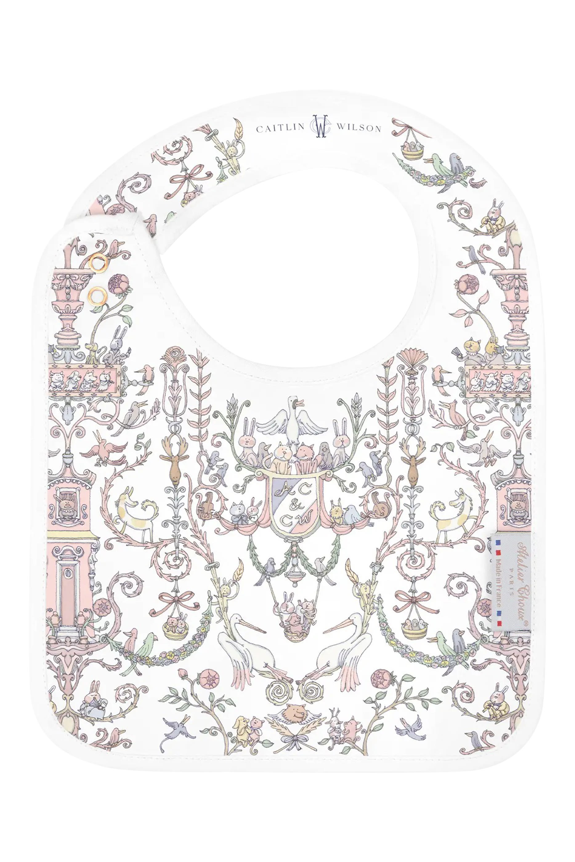 Kids Toile de Jouy Carré and Bib Set
