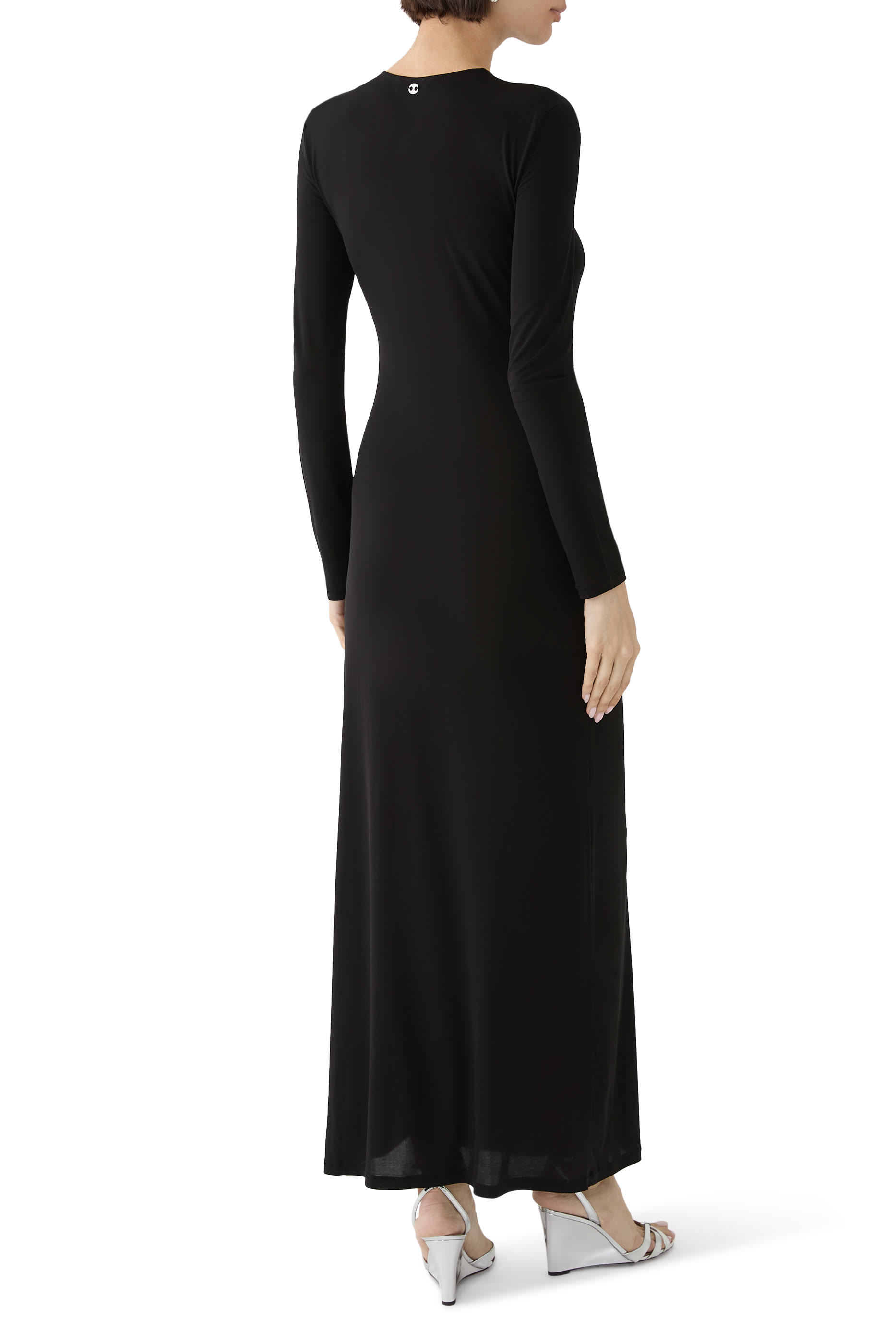  Silver Eyelet Long Dress