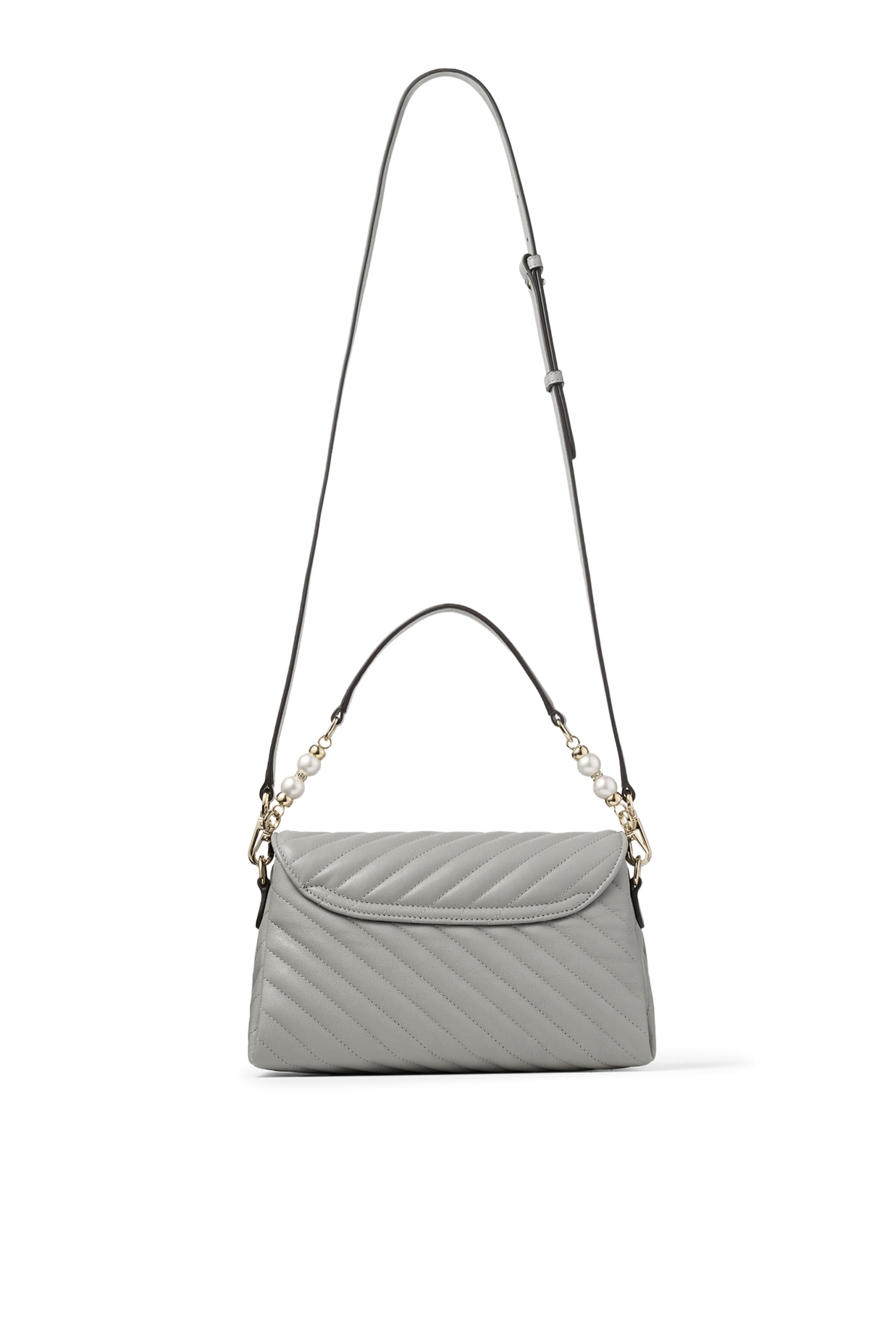 Curve Top Handle Bag with Pearl Detail 