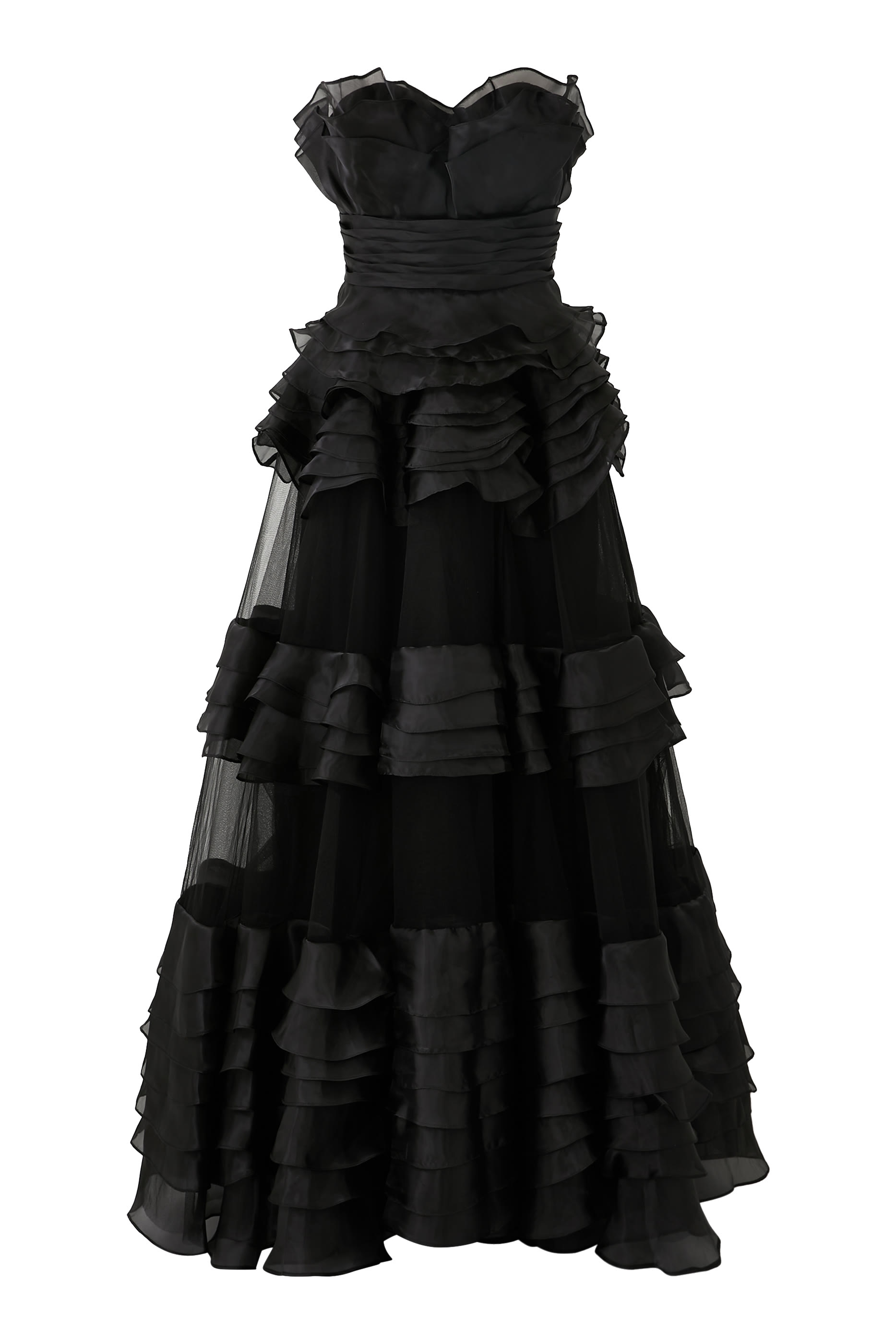 Strapless Layered Gown