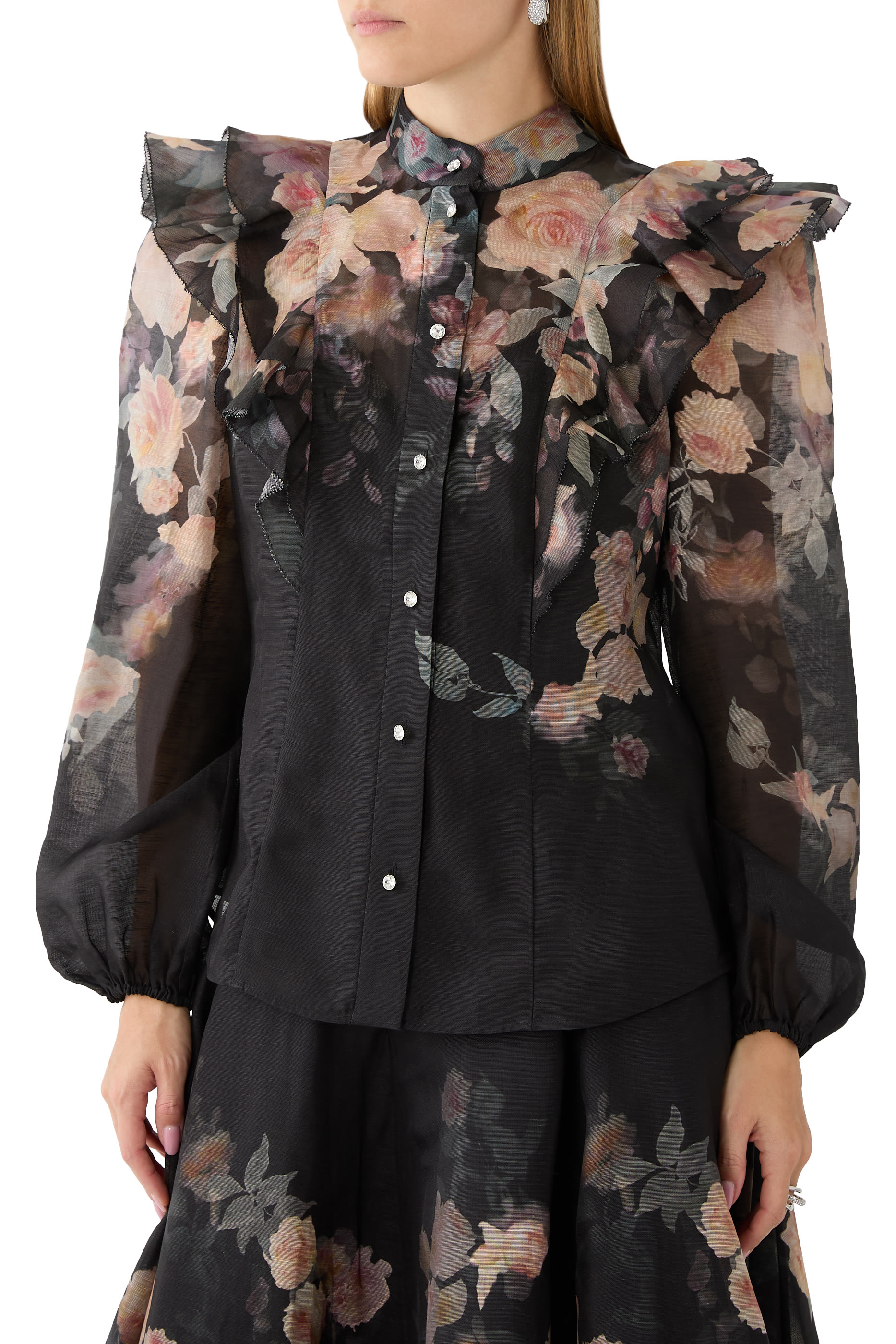 Crush Frill Sleeve Blouse