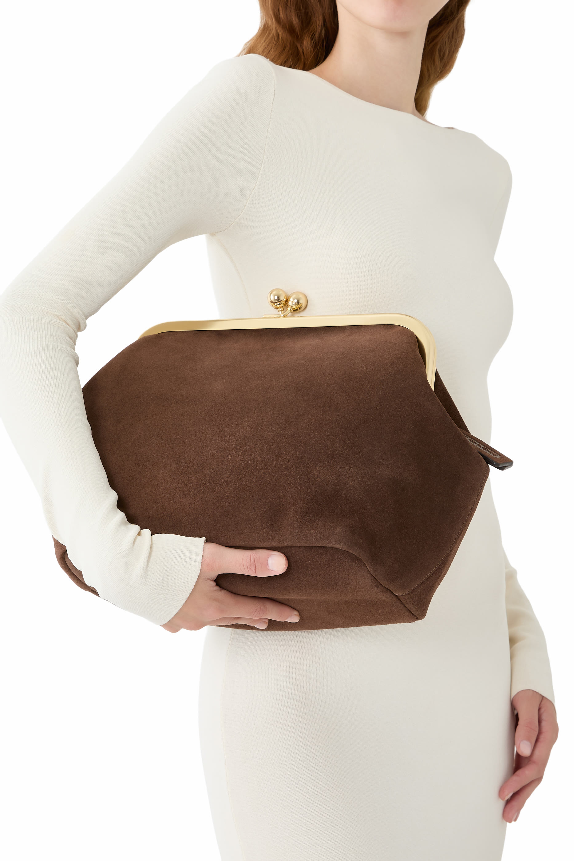 Suede Kisslock 27 Frame Bag