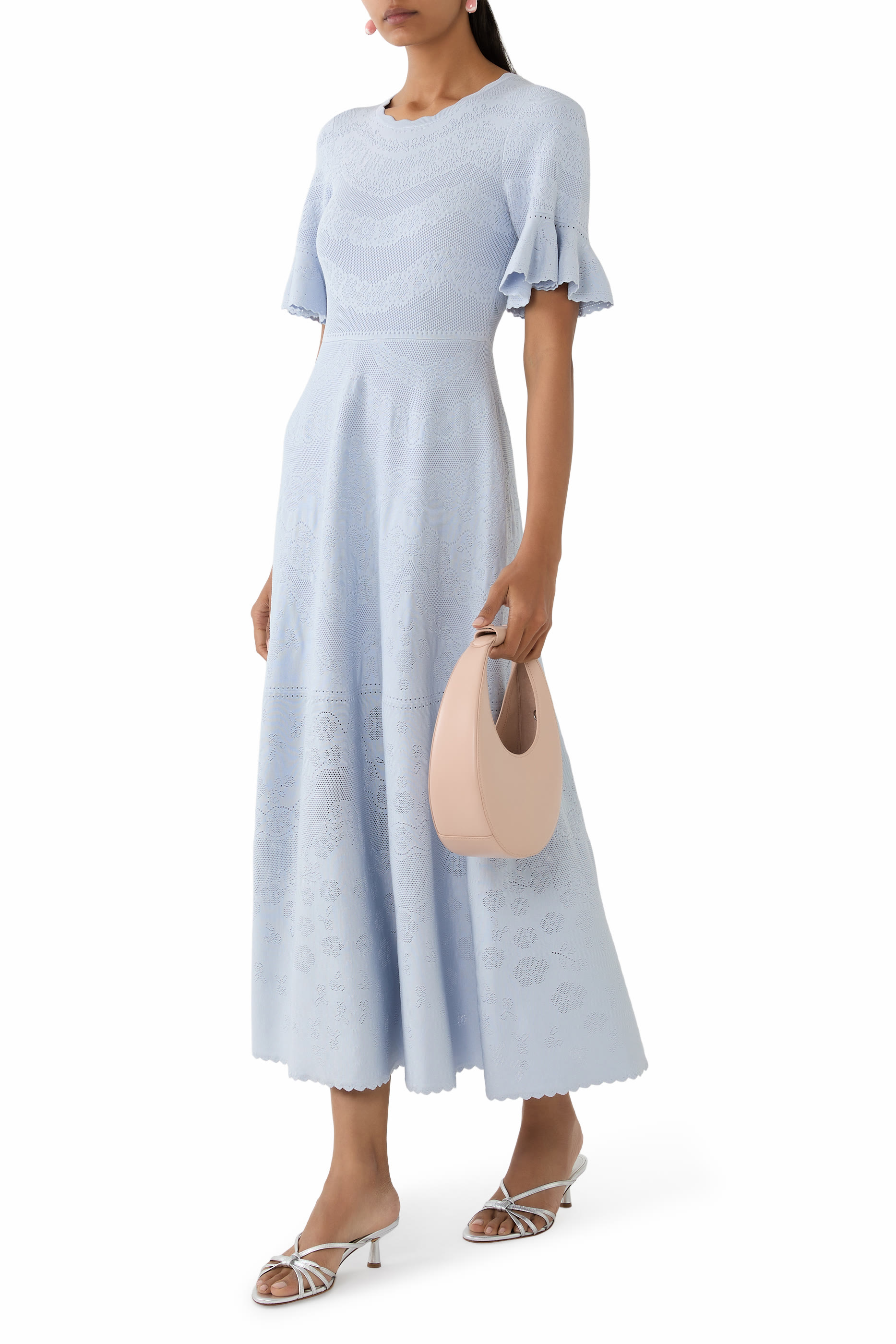 Scallop Lace Pointelle Knit Gown