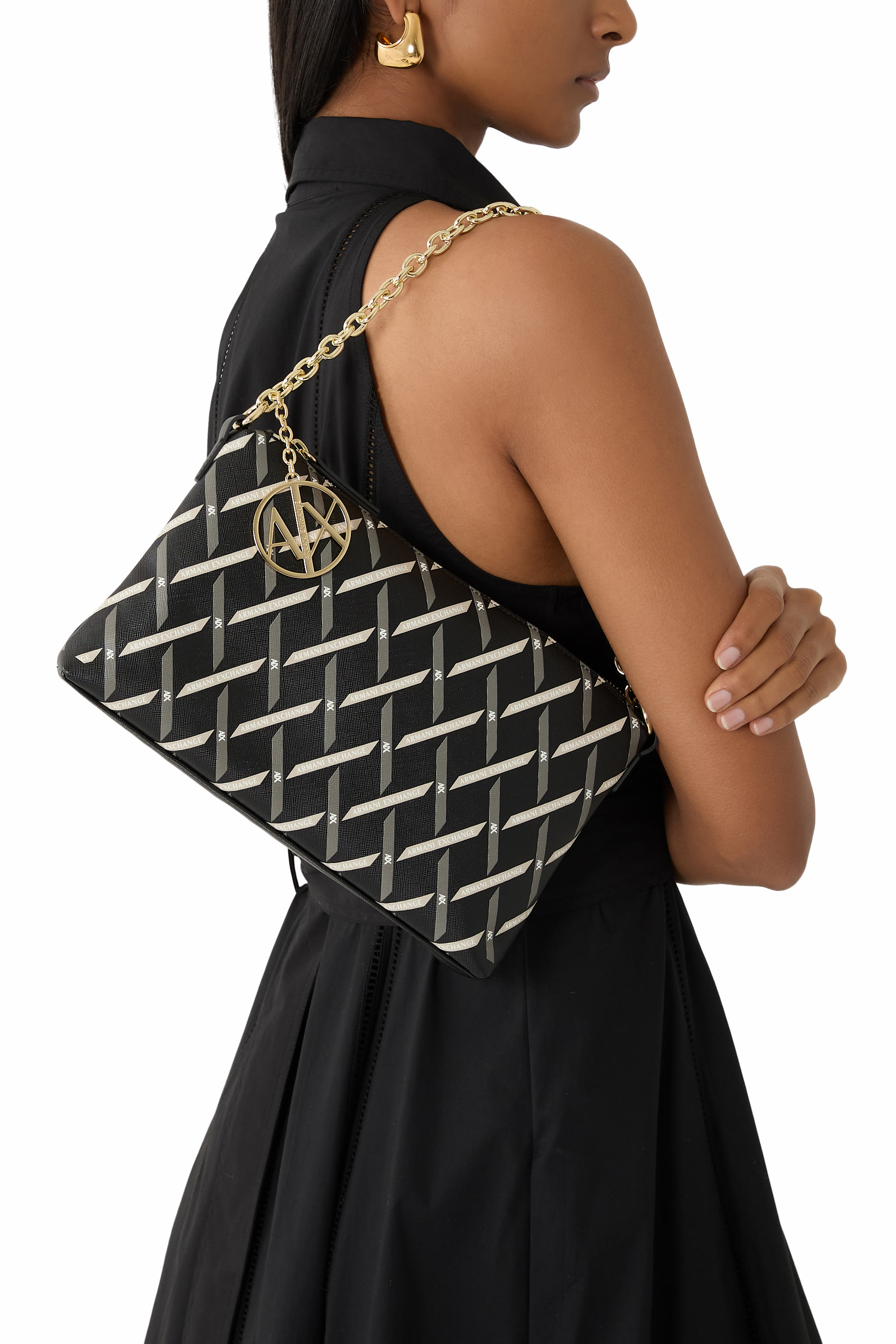 Gynger Patterned Lines Shoulder Bag