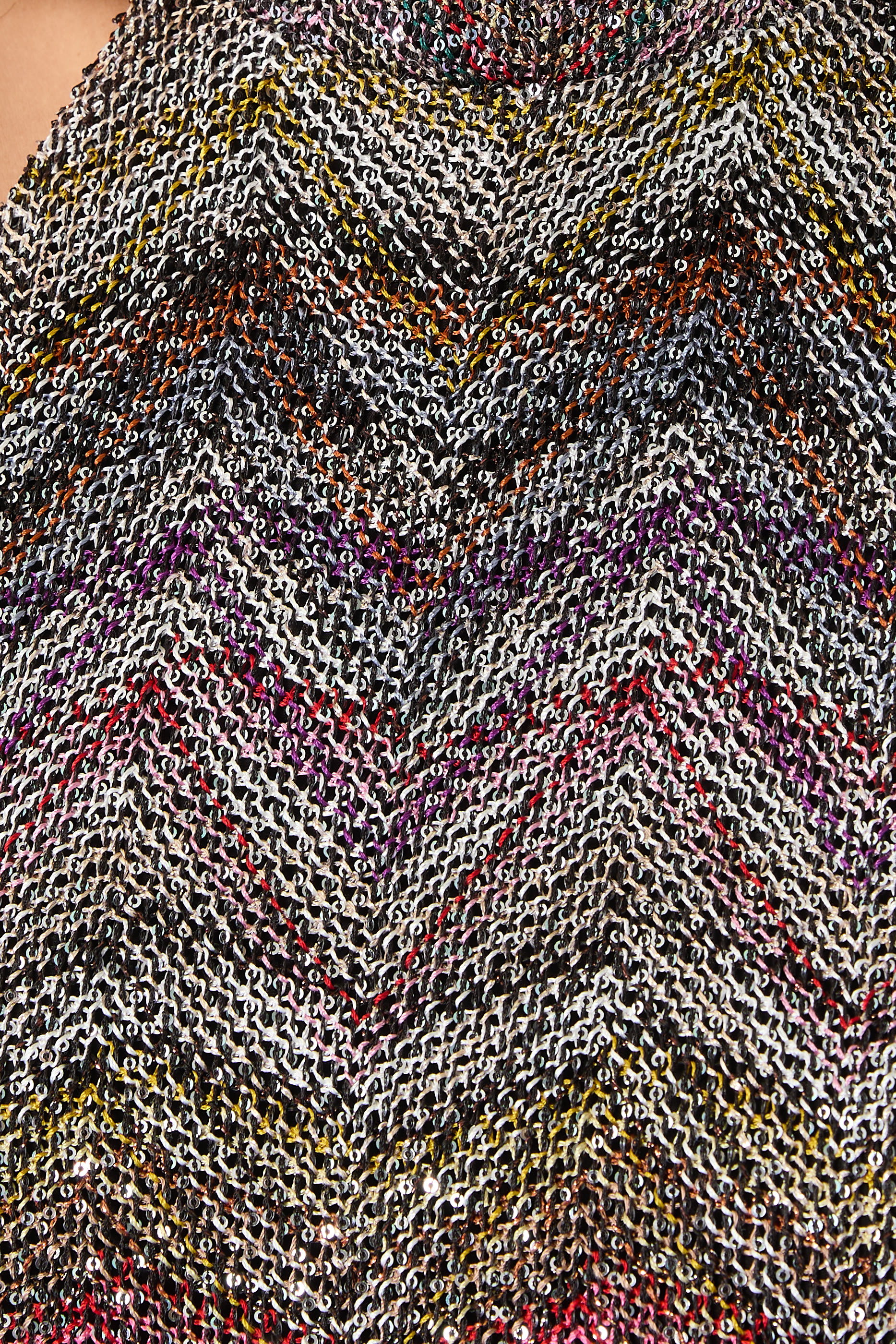 Chevron Sequin Embellished Halter Maxi Dress