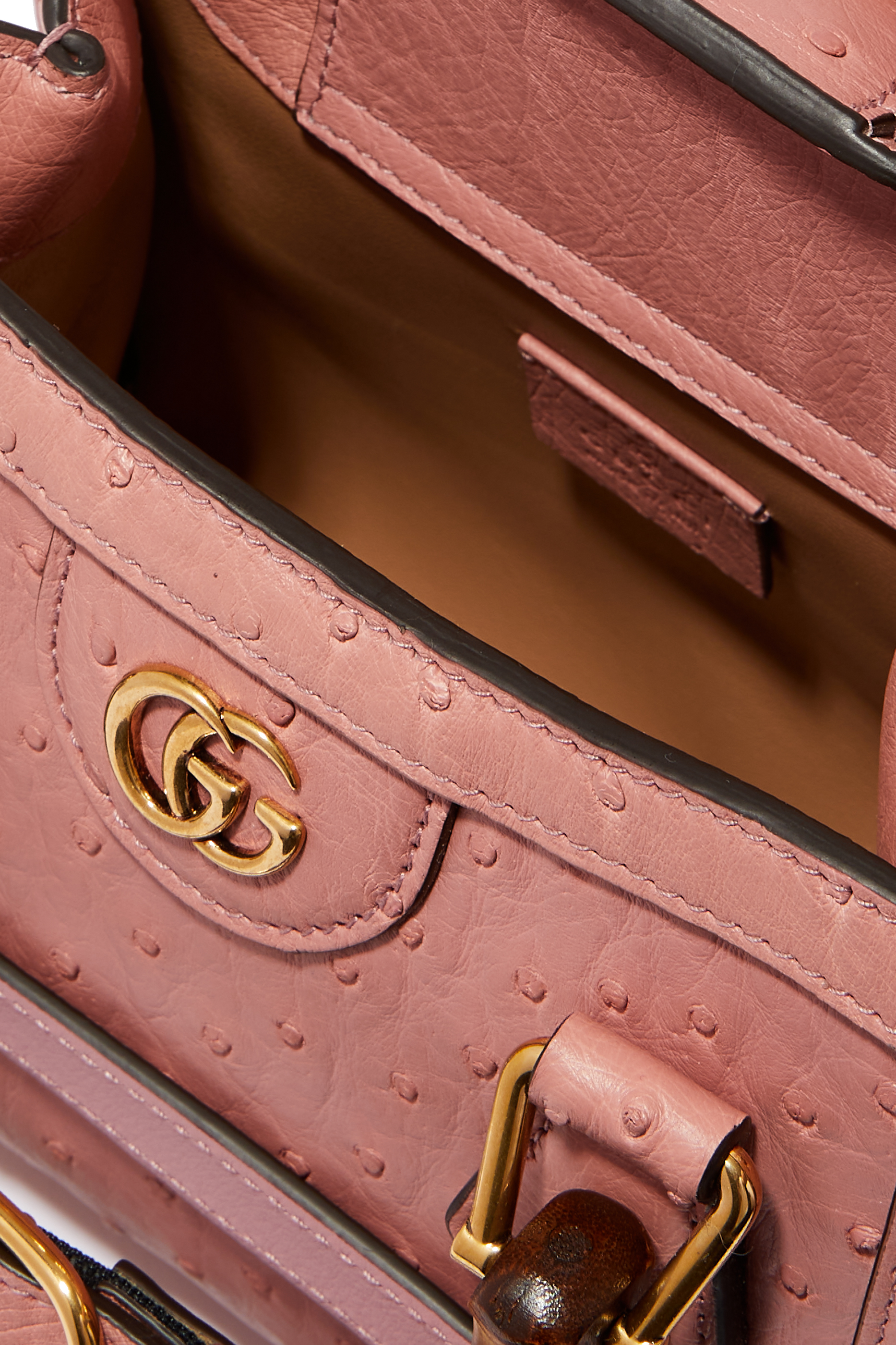 Gucci Diana Small Ostrich Tote Bag