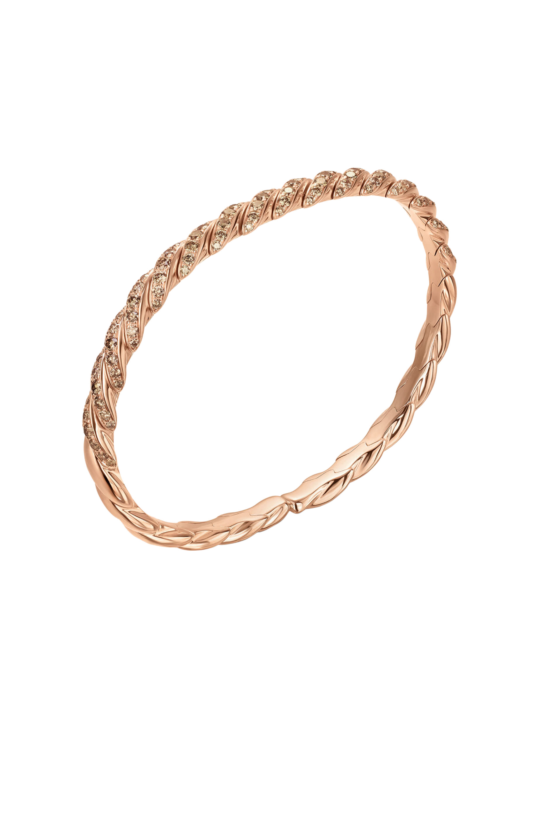  Sculpted Cable Flex Bracelet, 18K Rose Gold & Diamonds