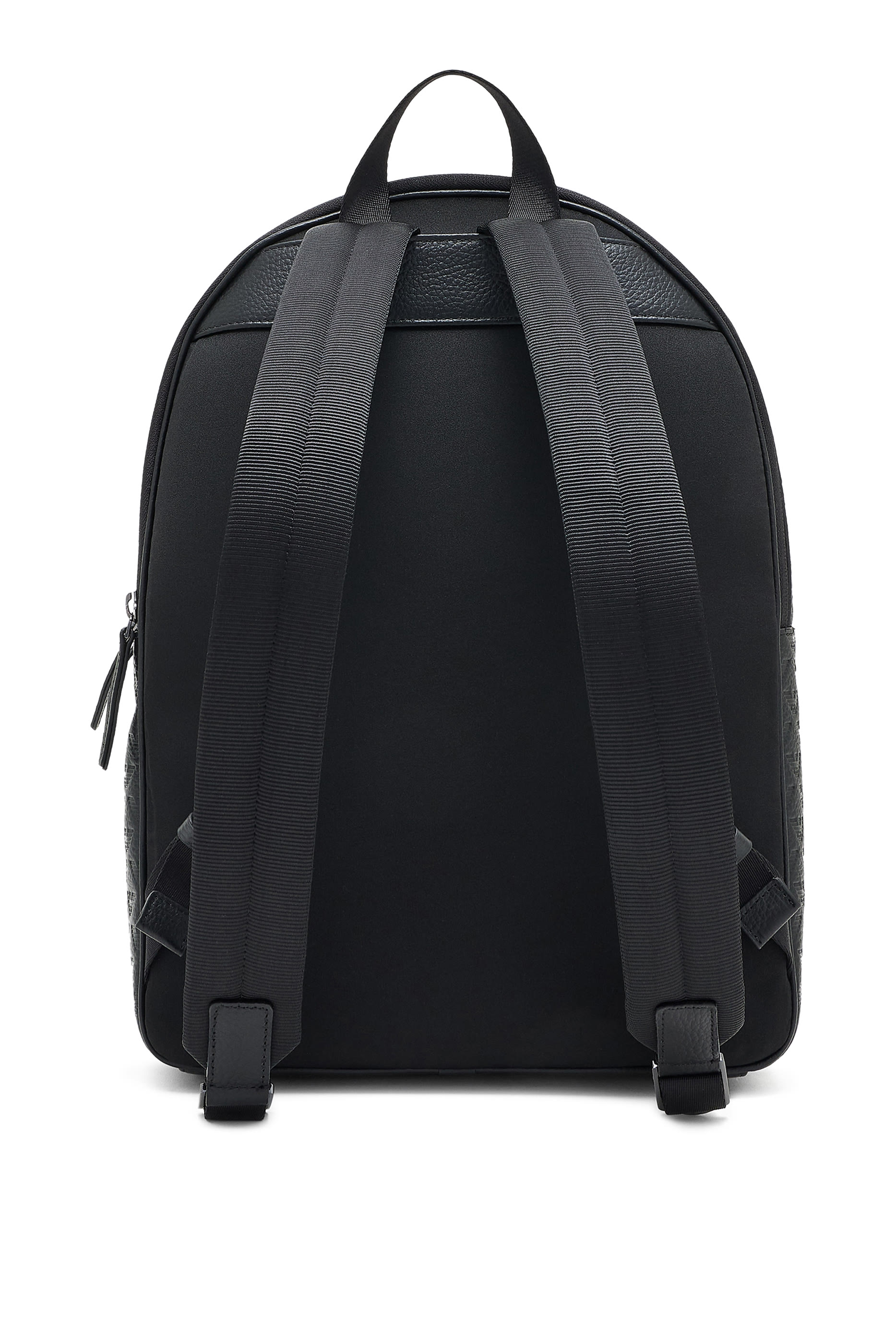 Leather Backpack with All-Over Embossed Eagle