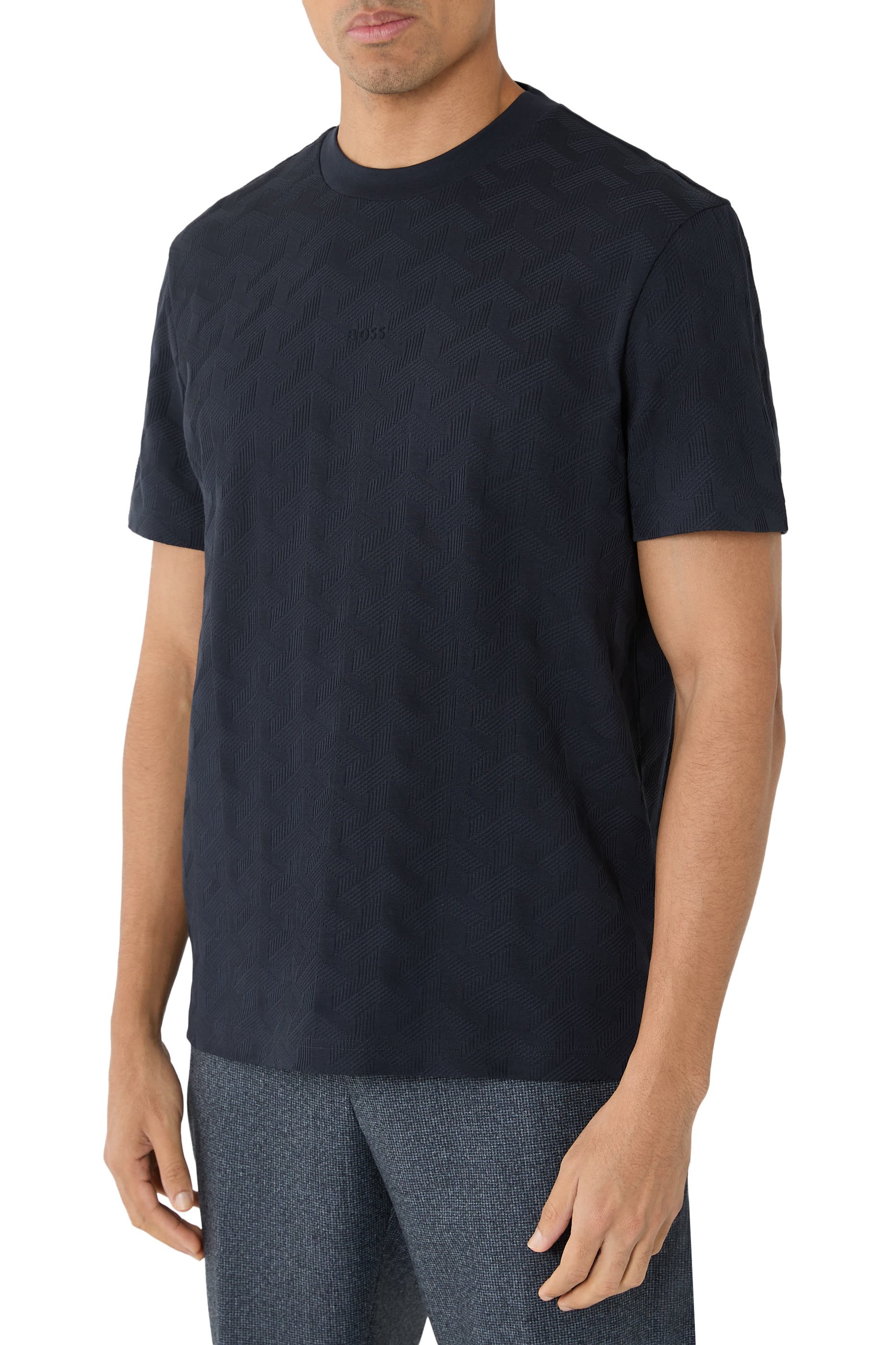 Mirror Artwork Jacquard Pattern T-Shirt