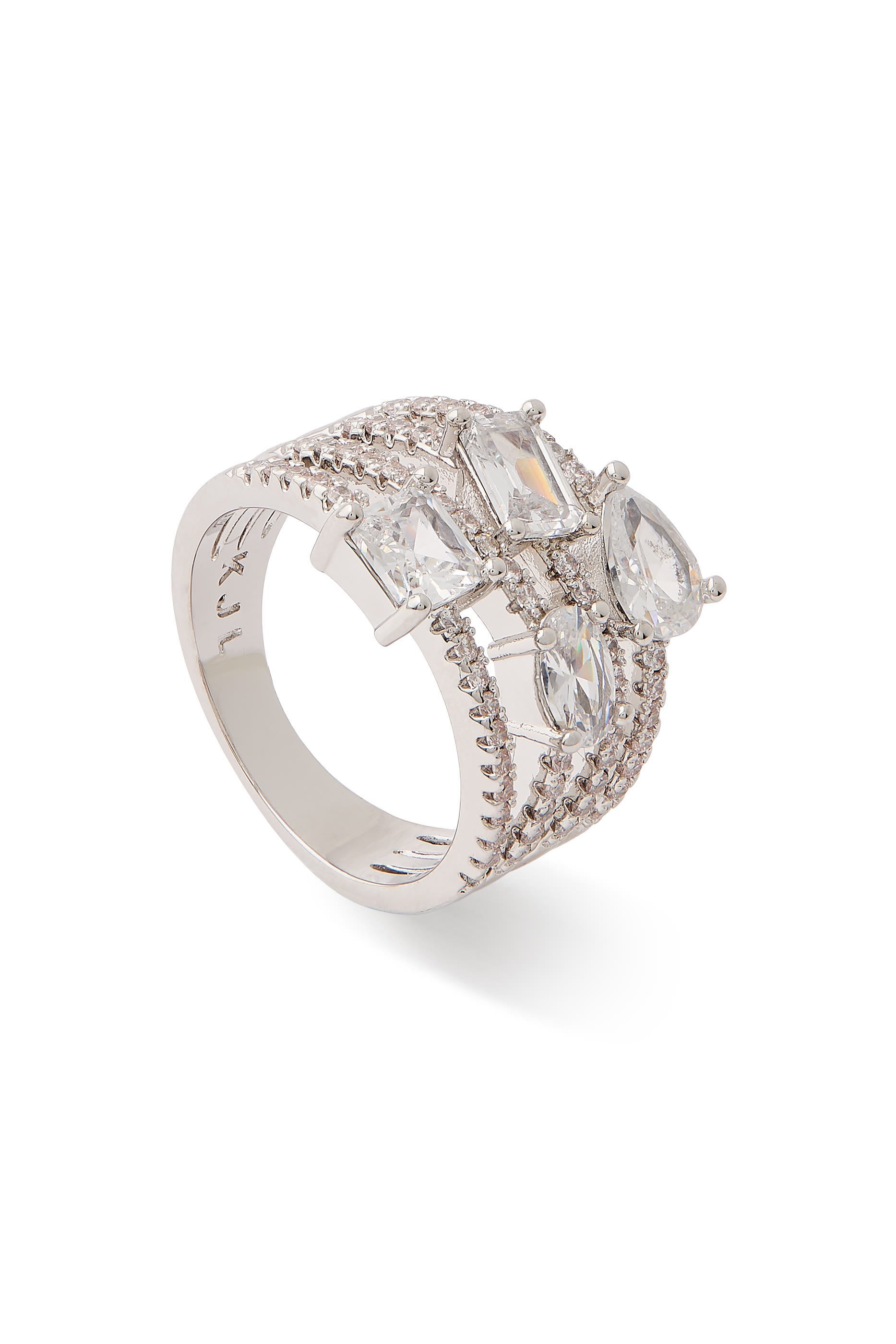 Stack Rings, Rhodium Plated Brass & Cubic Zirconia