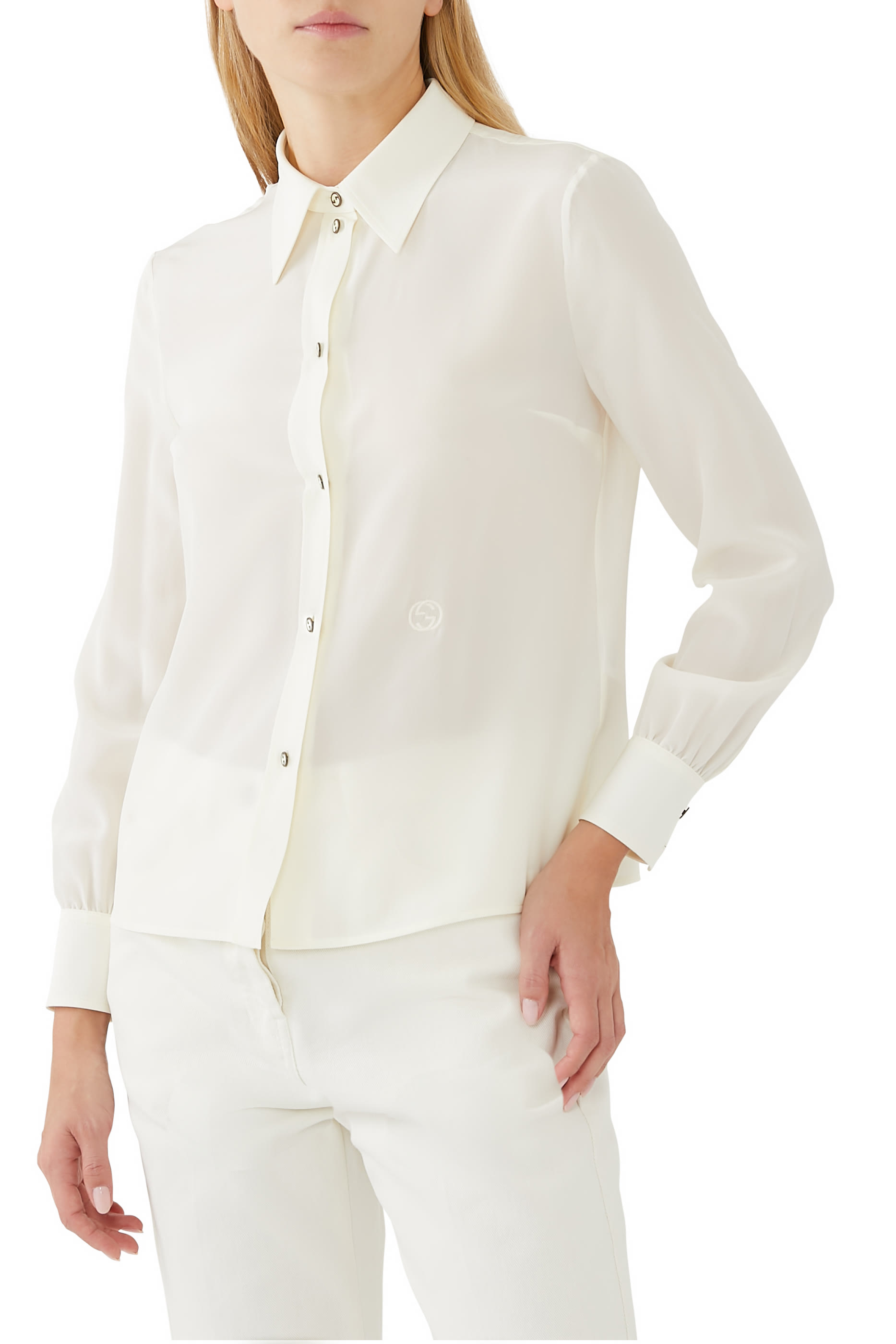 Cr&ecirc;pe de Chine Silk Shirt