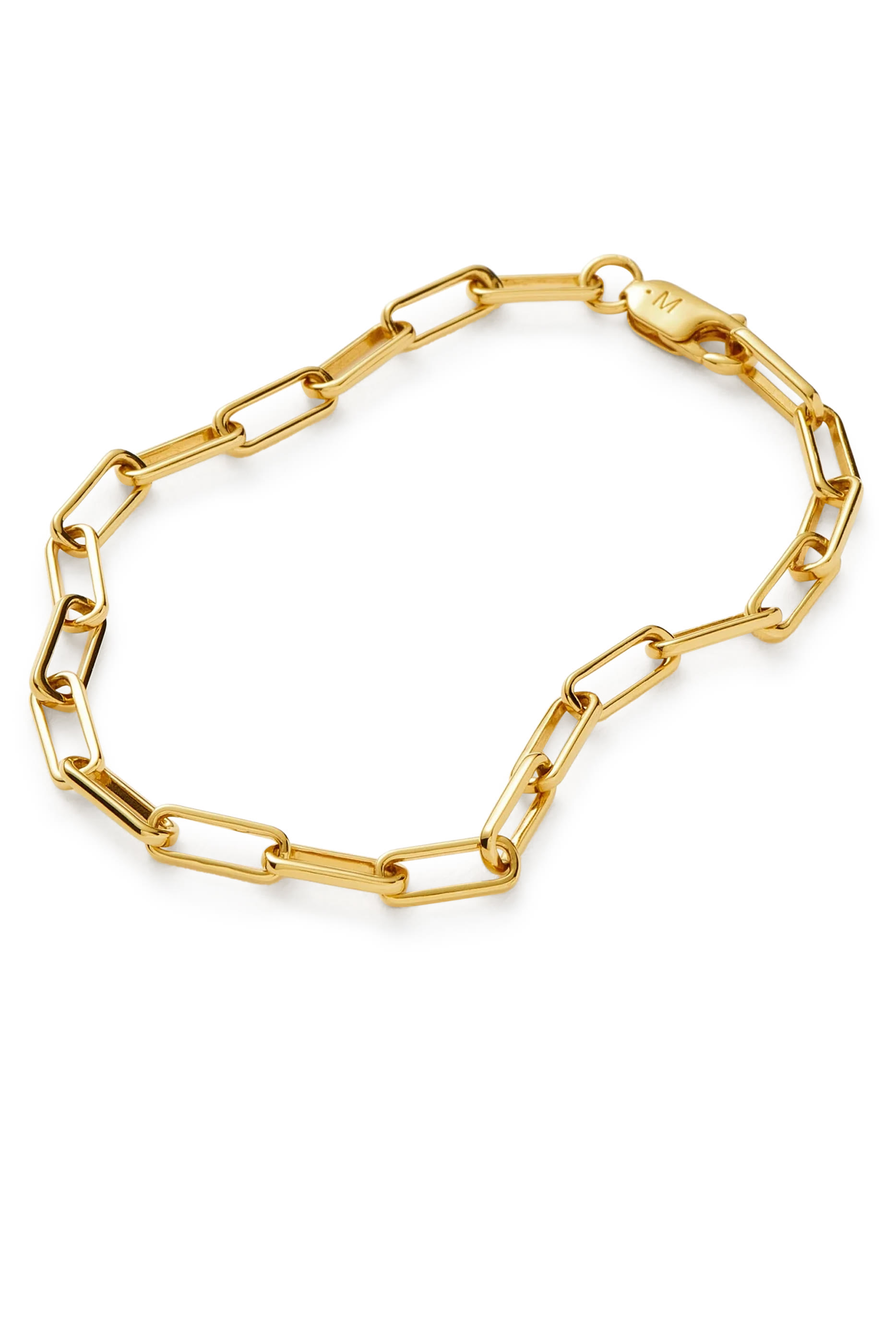 Classic Mini Paperclip Chain Bracelet, 18k Recycled Gold Plating on Brass