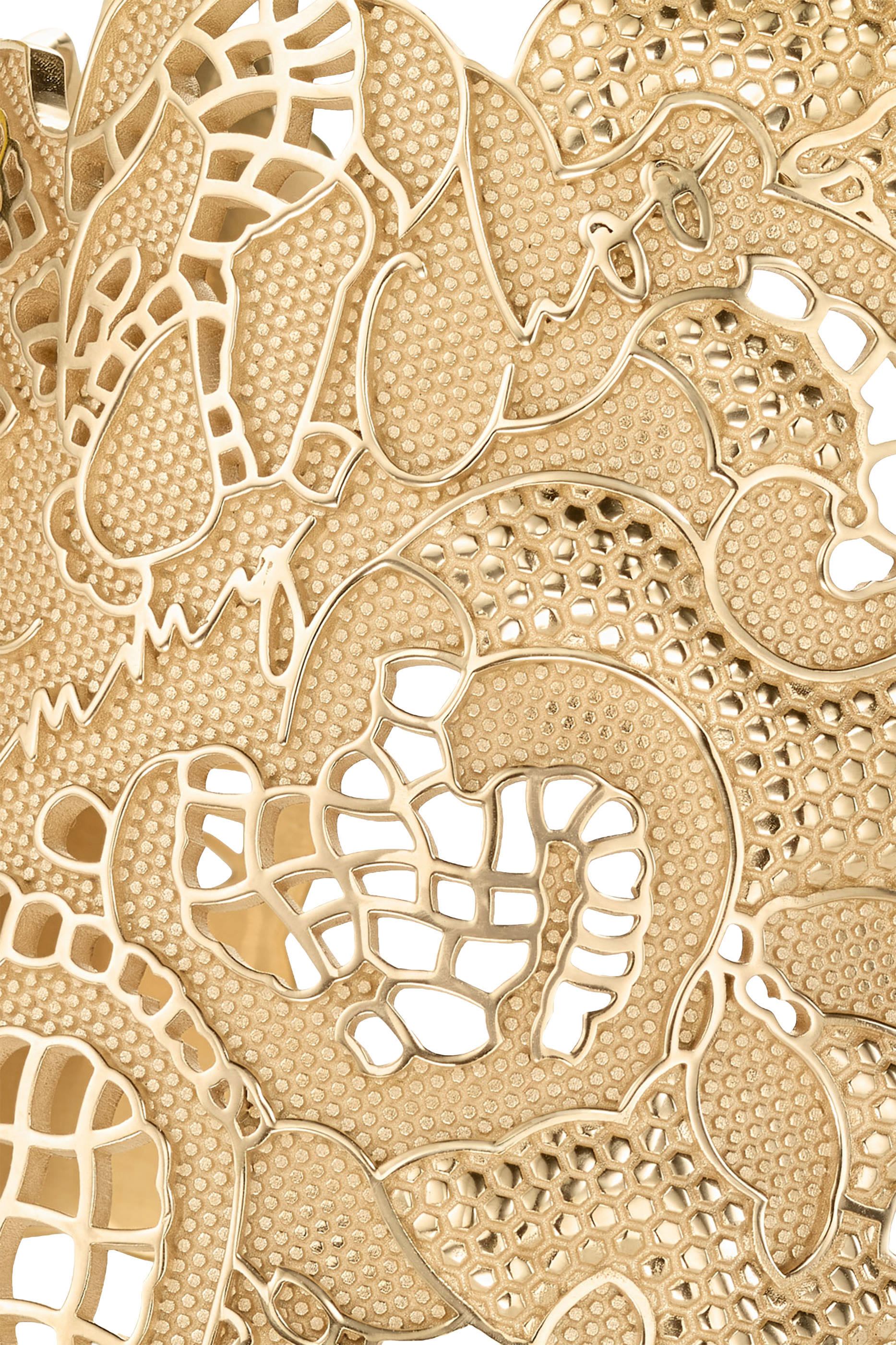 Lace Cut-Out Cuff Bracelet, Metal