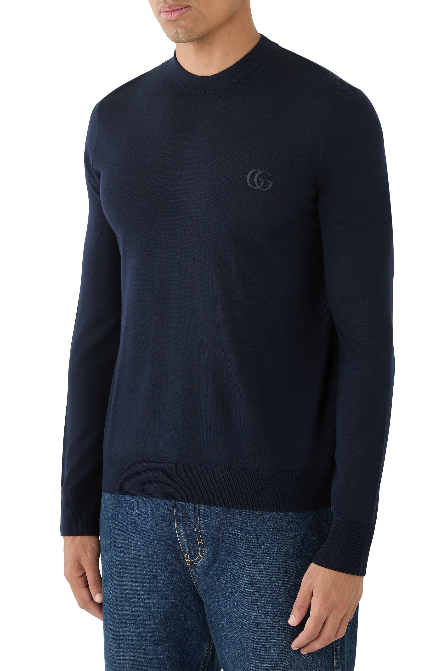  Knit Wool Sweater with Embroidery 